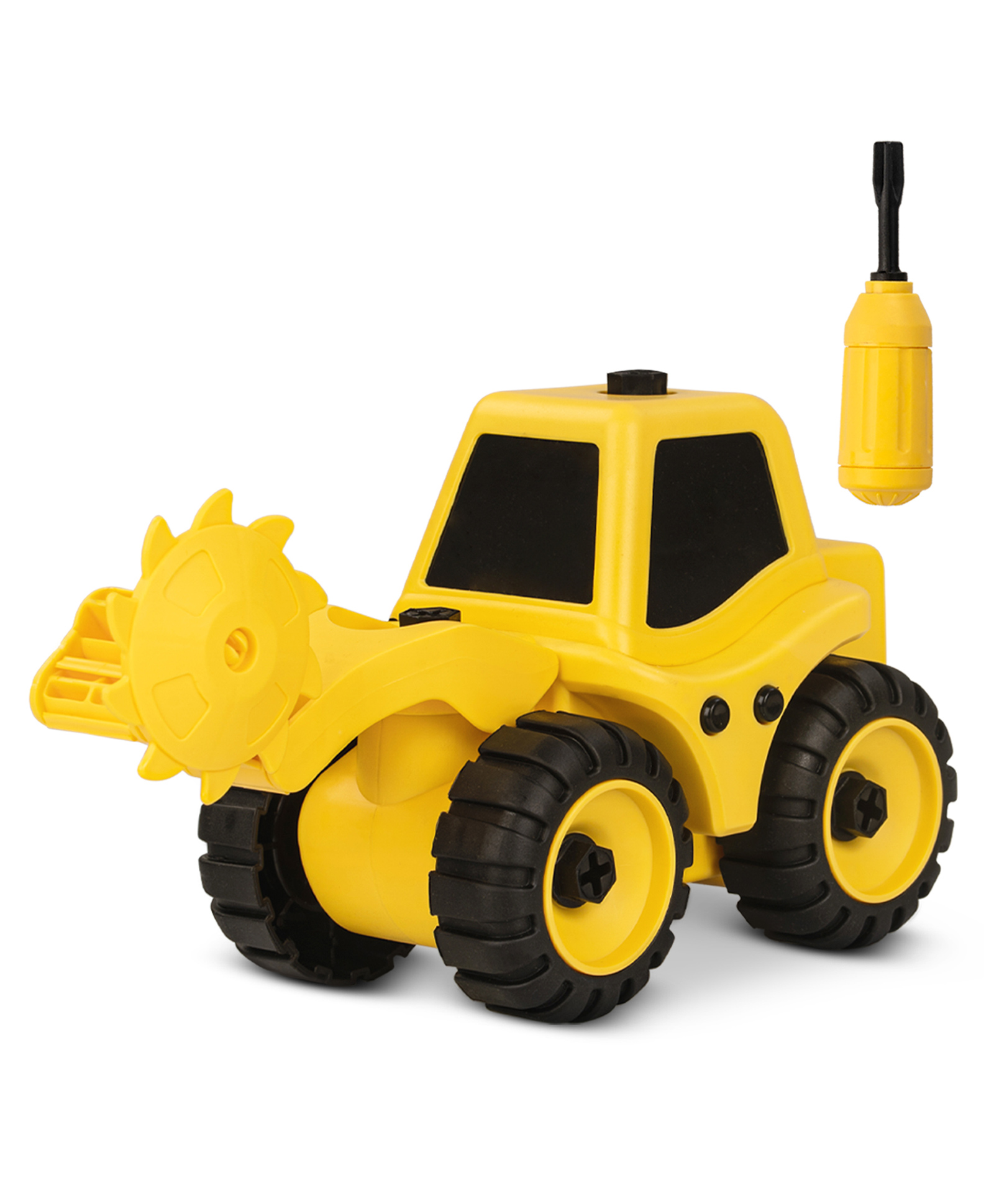 Baybee Friction Powered Push and Go Construction Truck Toys for Kids with 1 Screwdriver Tools Pretend Play Vehicles Playset (Trench Digger) With Screwdriver - Multicolour-image-37