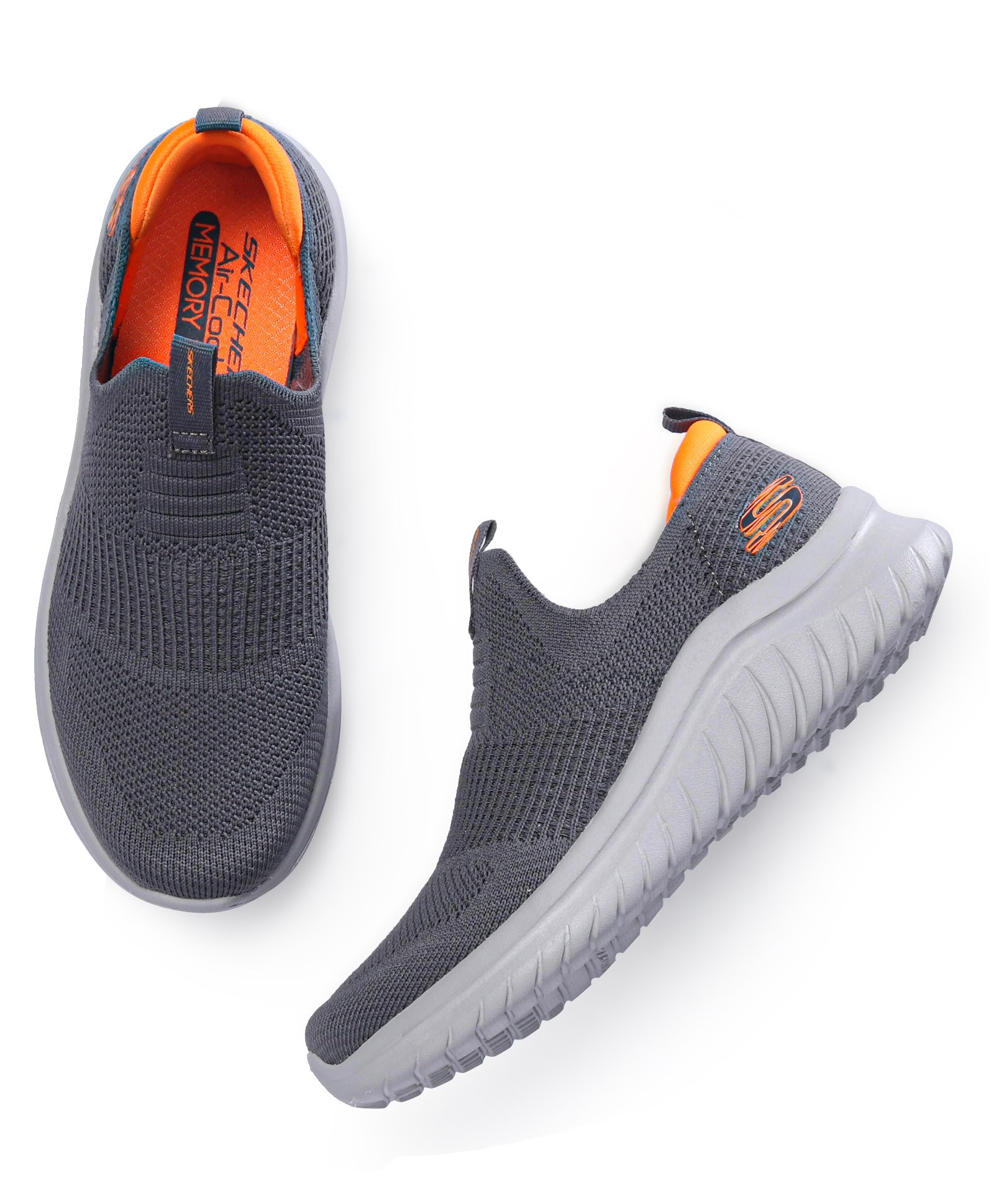 Skechers Ultra Flex 2.0 Mirkon Slip On Casual Shoes - Charcoal & Orange-picture-13