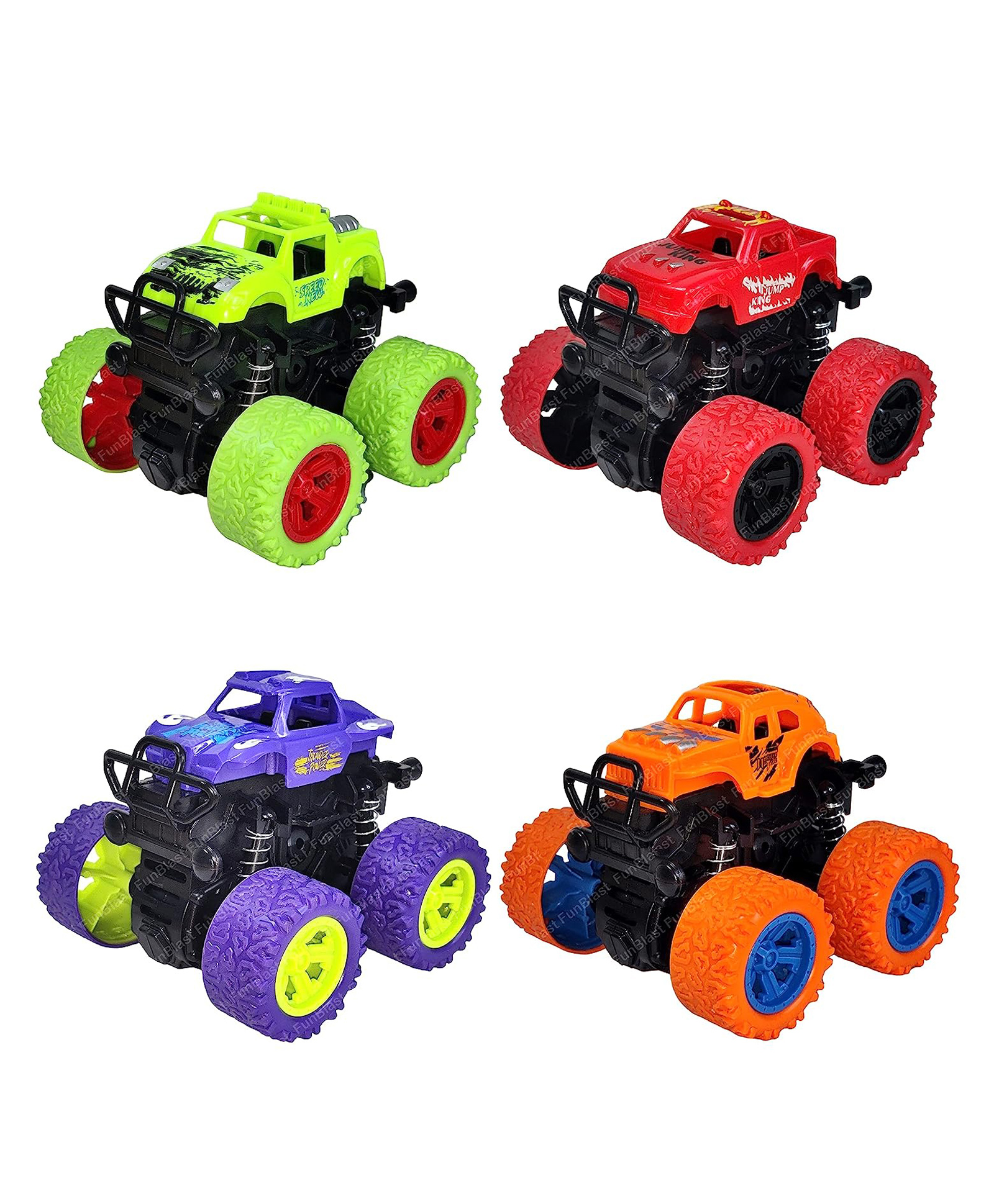 FunBlast Friction Powered Monster Truck Toys  4 Trucks Multicolor-image-32