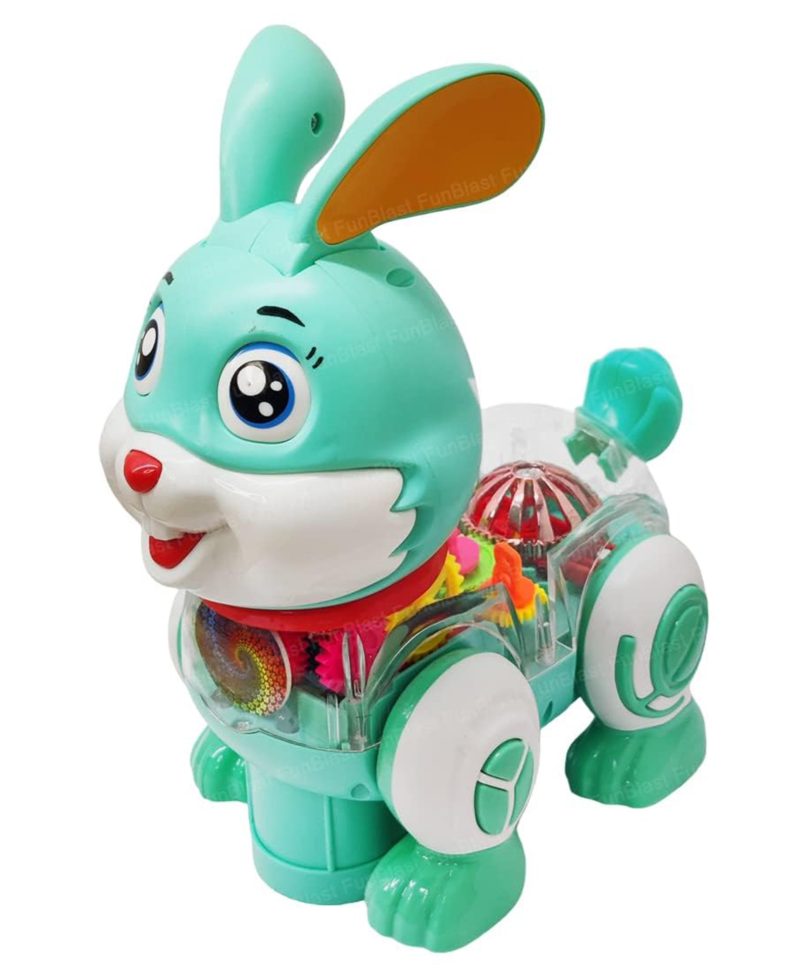 FunBlast Musical Transparent Gear Rabbit Toy for Kids  Green-image-48
