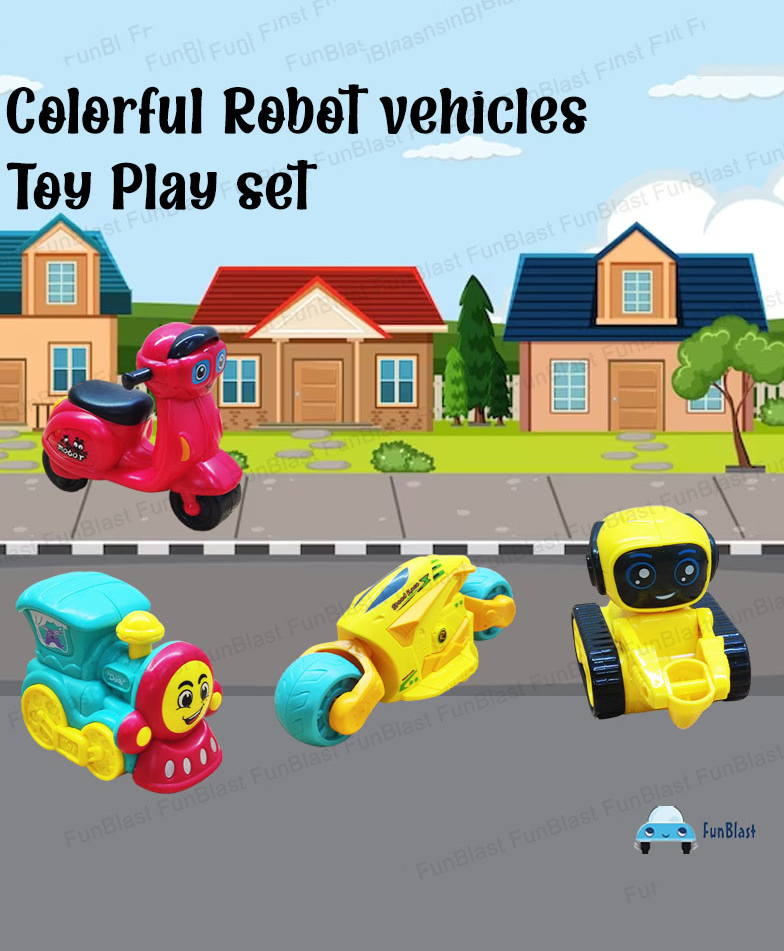 FunBlast Unbreakable Pull Back Vehicle Toy Pack of 4 - Multicolour-image-45
