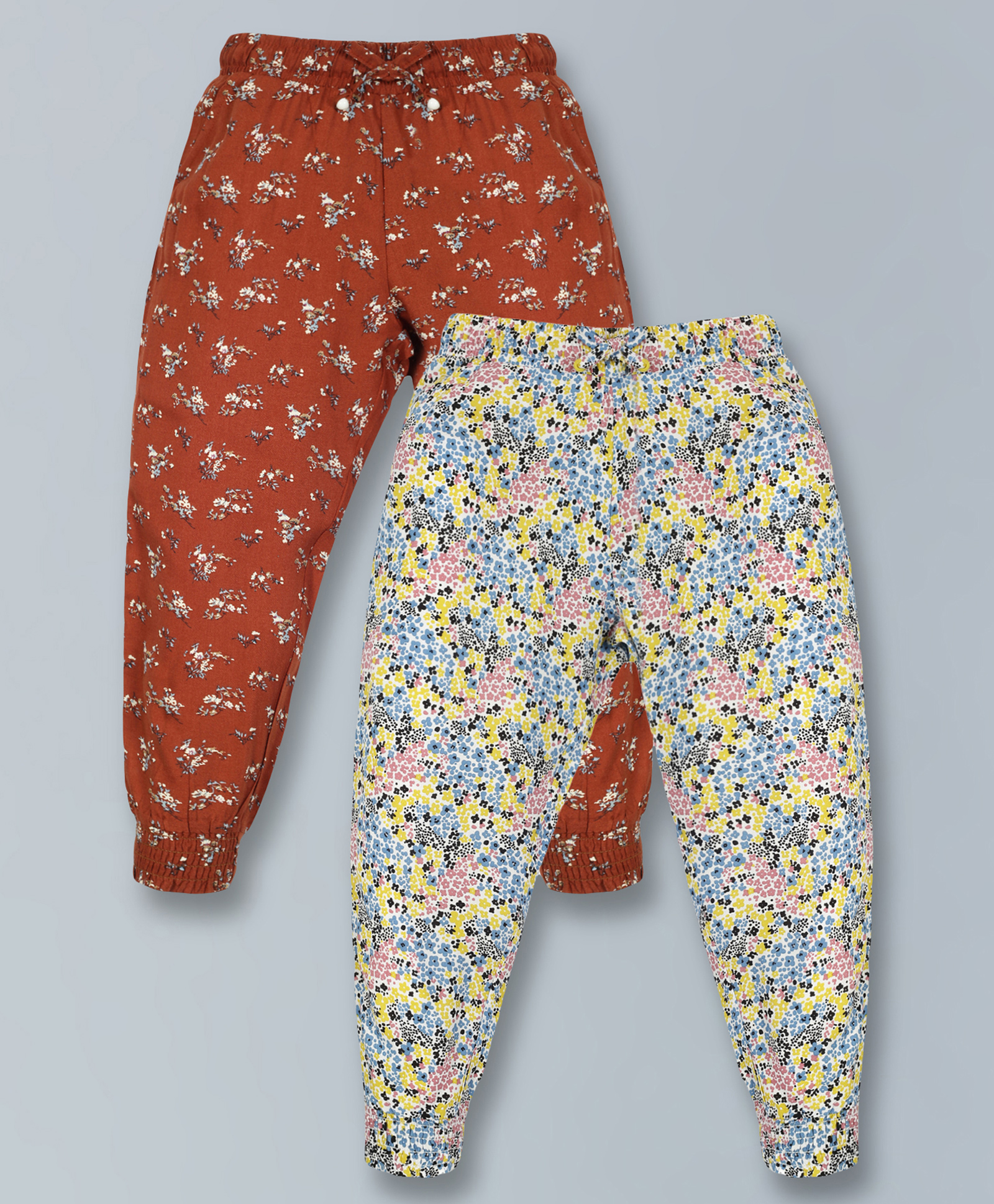 Plum Tree Pack Of 2 Seamless Ditsy Floral Printed Pants - Orange & White-picture-19