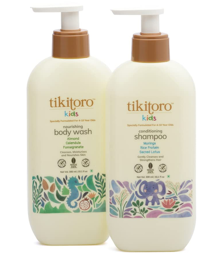 Tikitoro Kids Daily Essentials Wash & Shampoo - 300 ml Each-picture-33