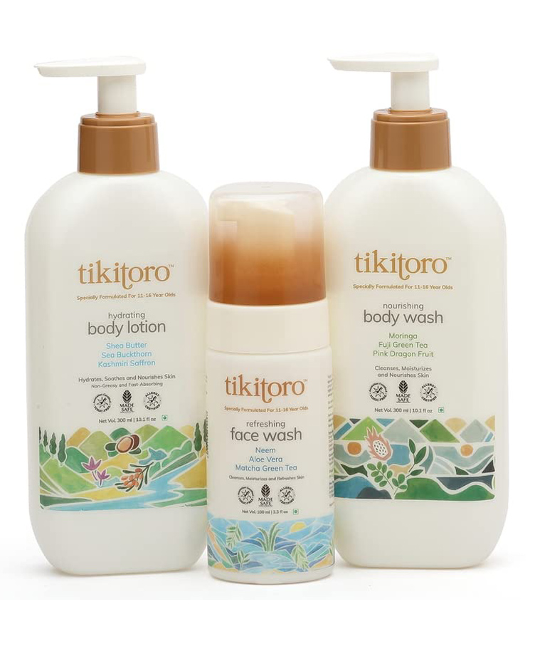 Tikitoro Skin Care Combo Body Wash Lotion & Face Wash - 300 ml each & 100 ml-picture-9