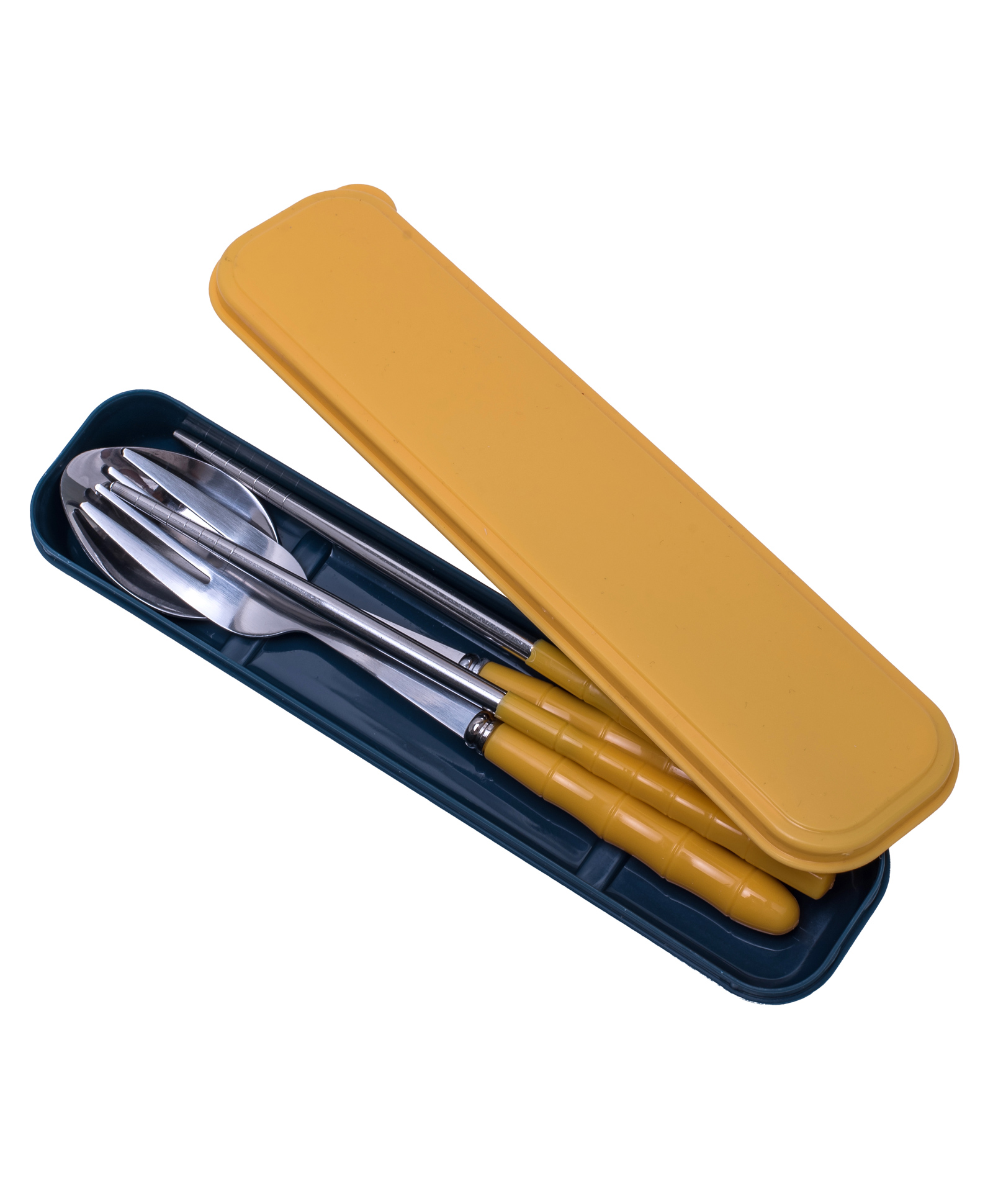 Adore Bon Vivant Portable Cutlery Set with Anti Bacterial Storage Case - Yellow-image-47