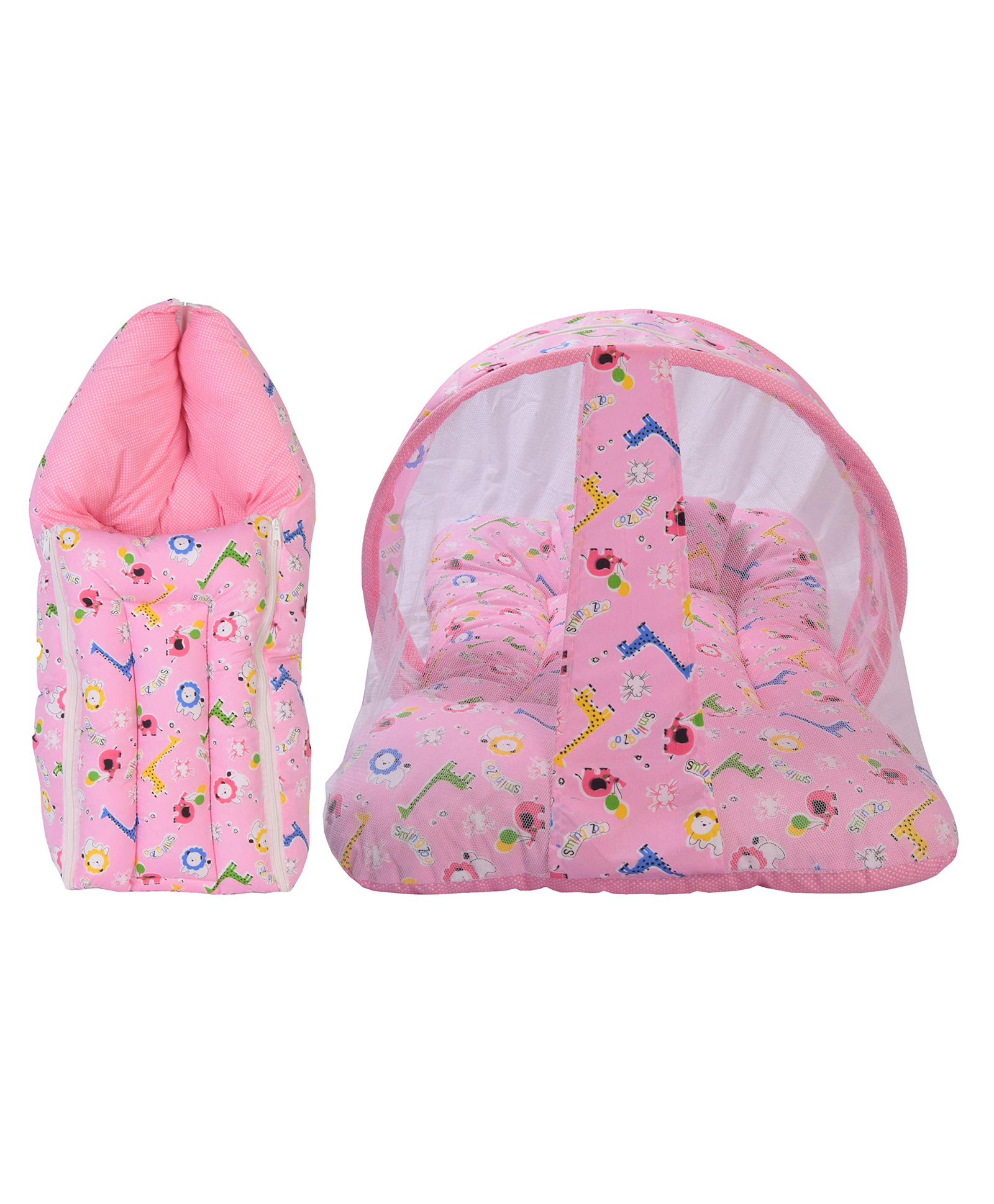 Toddylon Baby Bedding Set Mosquito Net Bed & Sleeping Bag Combo - Pink-picture-11