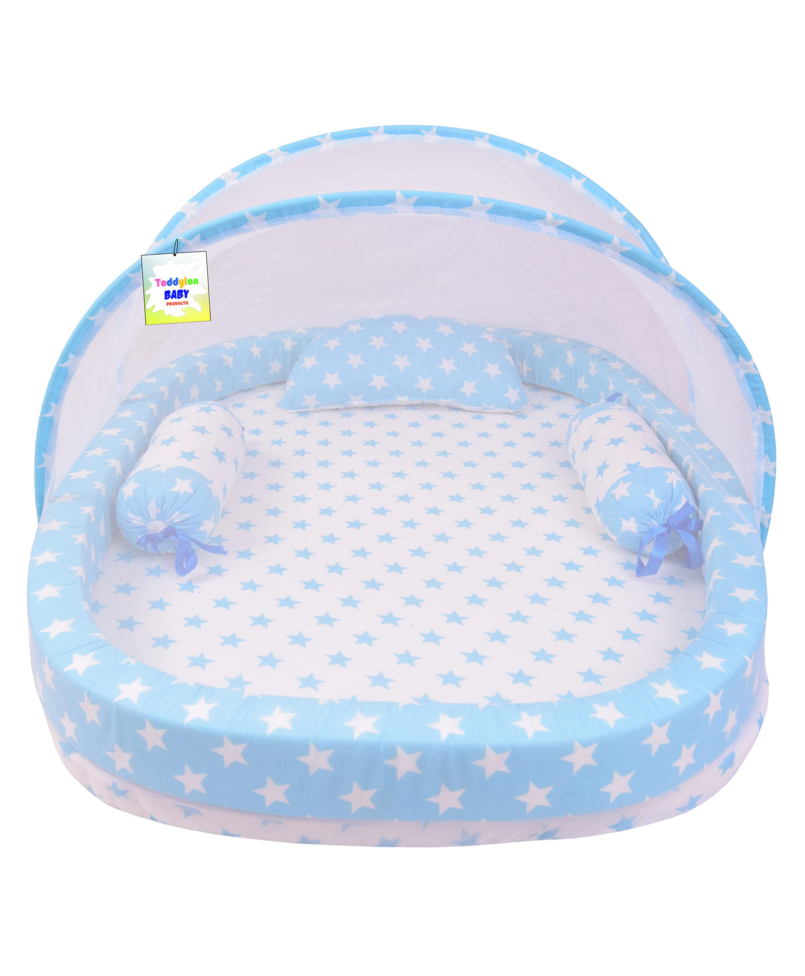 Toddylon Baby Luxury Bedding Set New Born Mattress with Mosquito Net (0-6 Months) Blue-picture-26