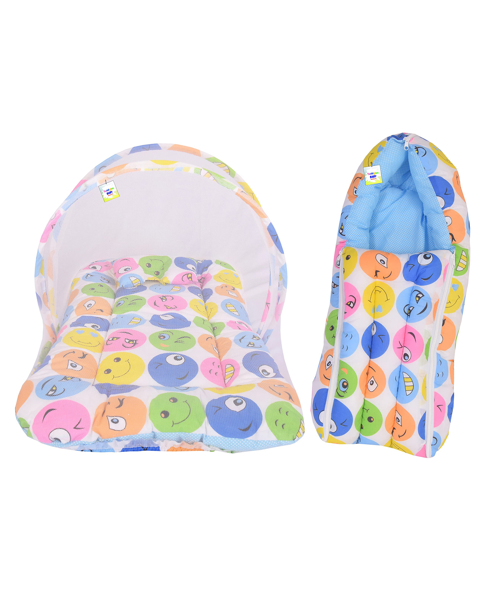 Toddylon Baby Bedding for New Born Mattress with Net & Sleeping Bag - Blue-picture-24