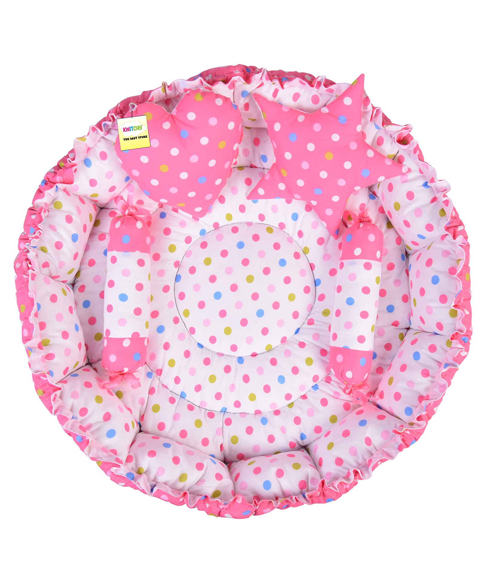 Kwitchy Baby Nest Bed Bedding Set with Pillows - Pink-picture-10