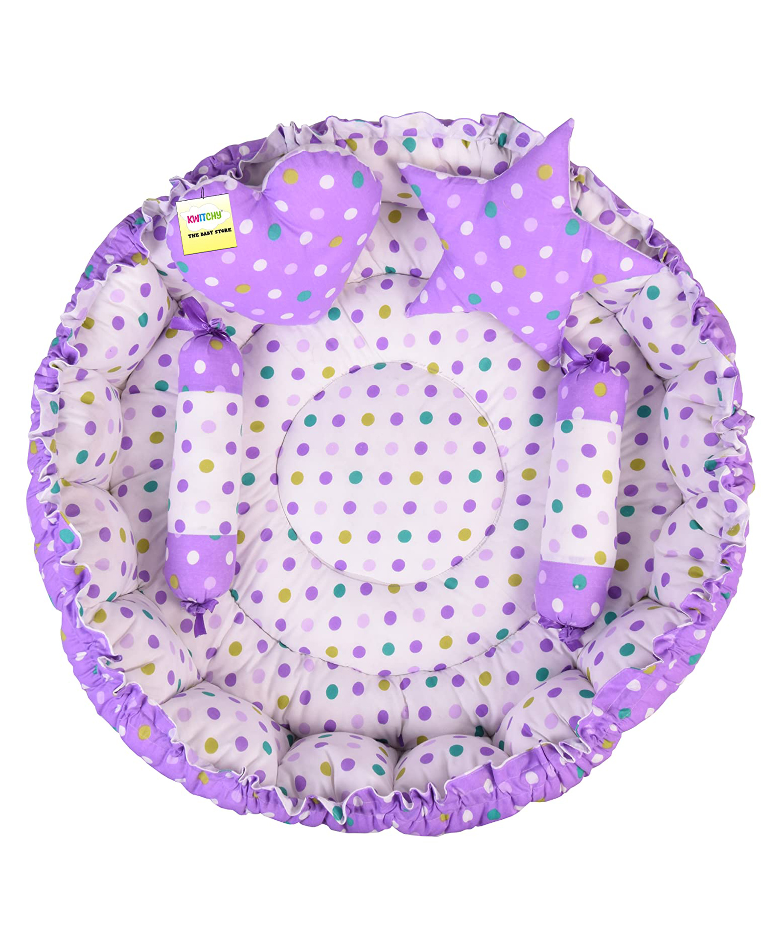 Kwitchy Baby Nest Bed Bedding Set with Pillows - Purple-picture-14