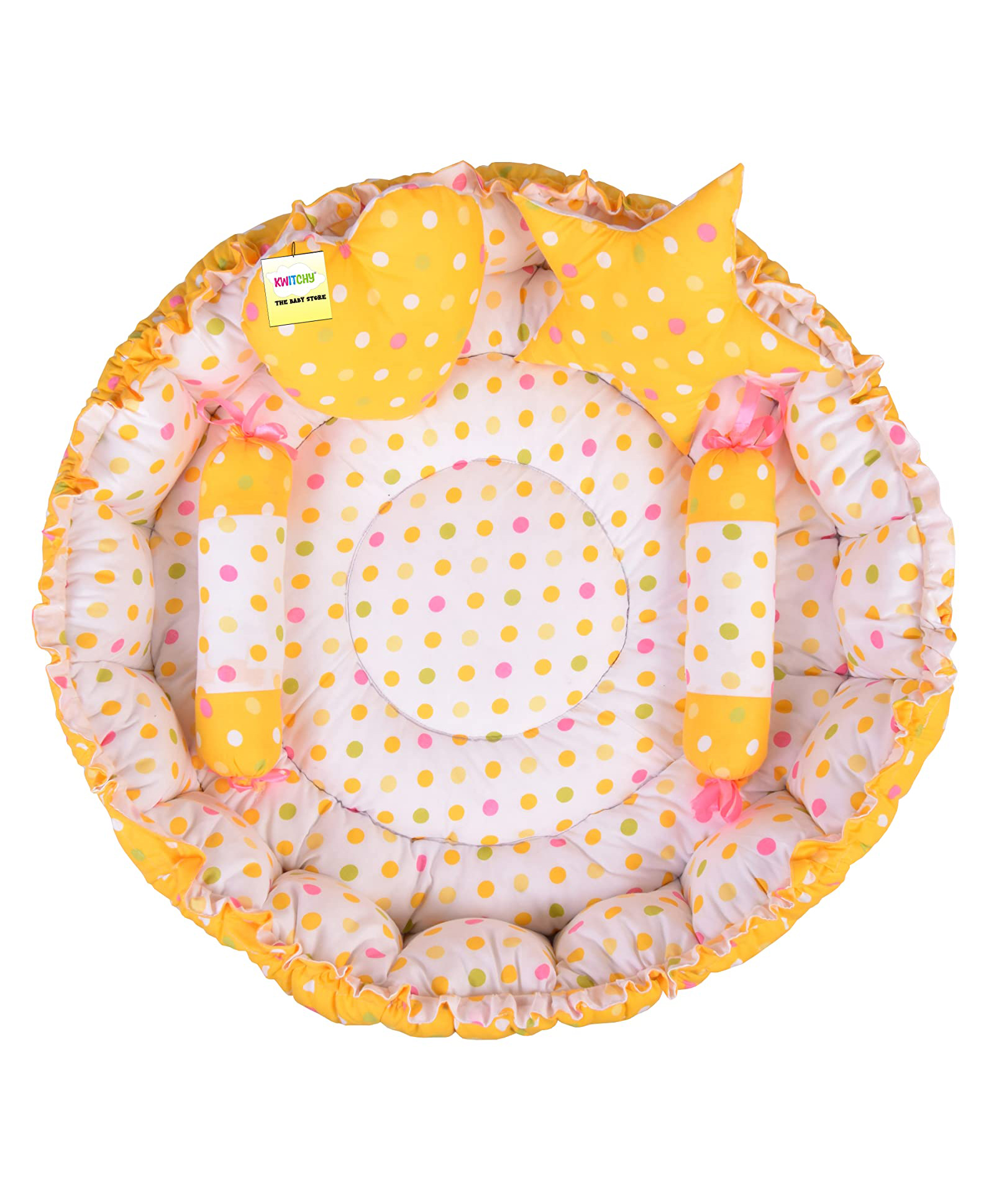 Kwitchy Baby Nest Bed Bedding Set with Pillows - Yellow-picture-19