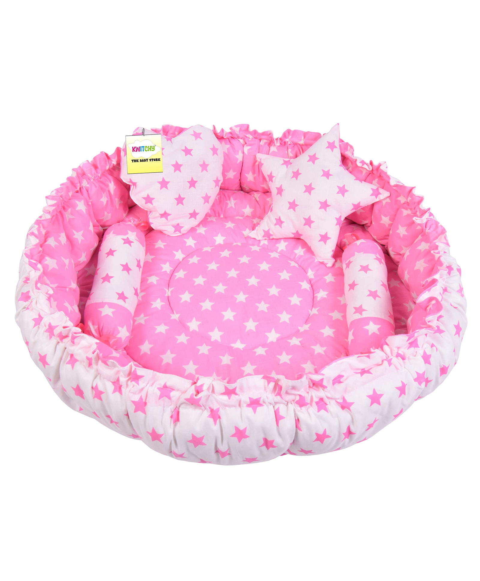 Kwitchy Baby Nest Bed New Born Bedding Mattress with Pillows - Pink-picture-18