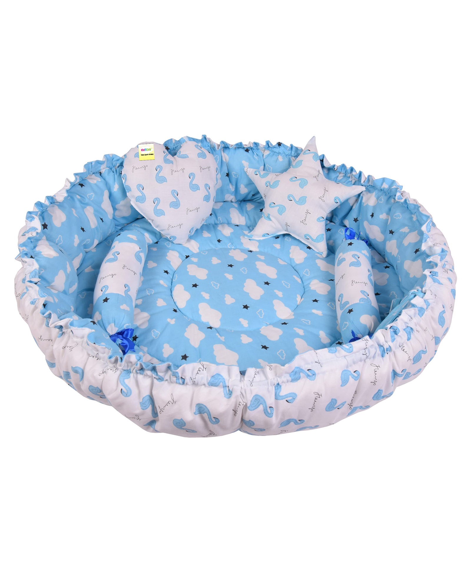Kwitchy Baby Reversible Nest Bed Bedding Set - Blue-picture-19
