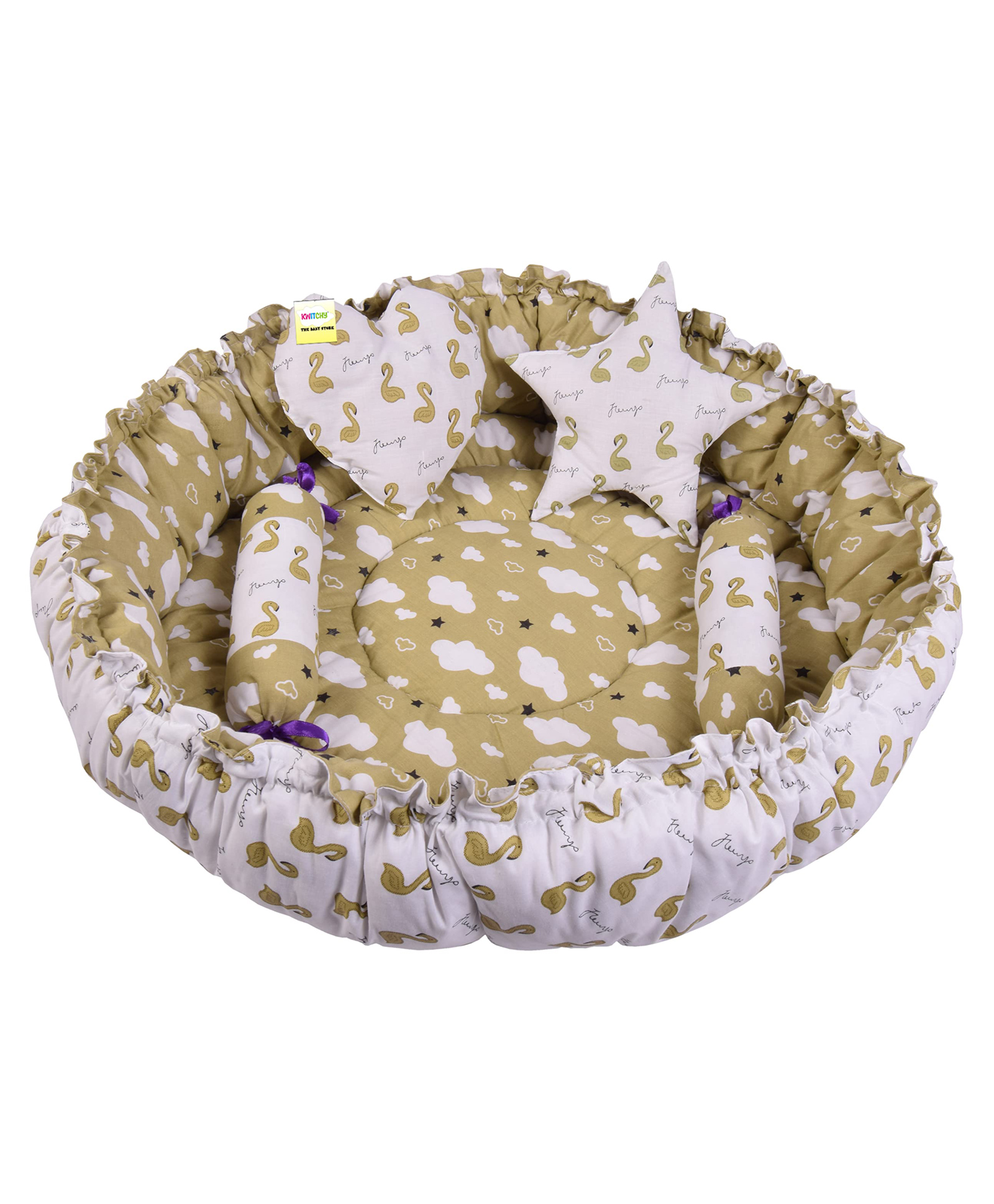 Kwitchy Baby Reversible Nest Bed Bedding Set - Green-picture-11