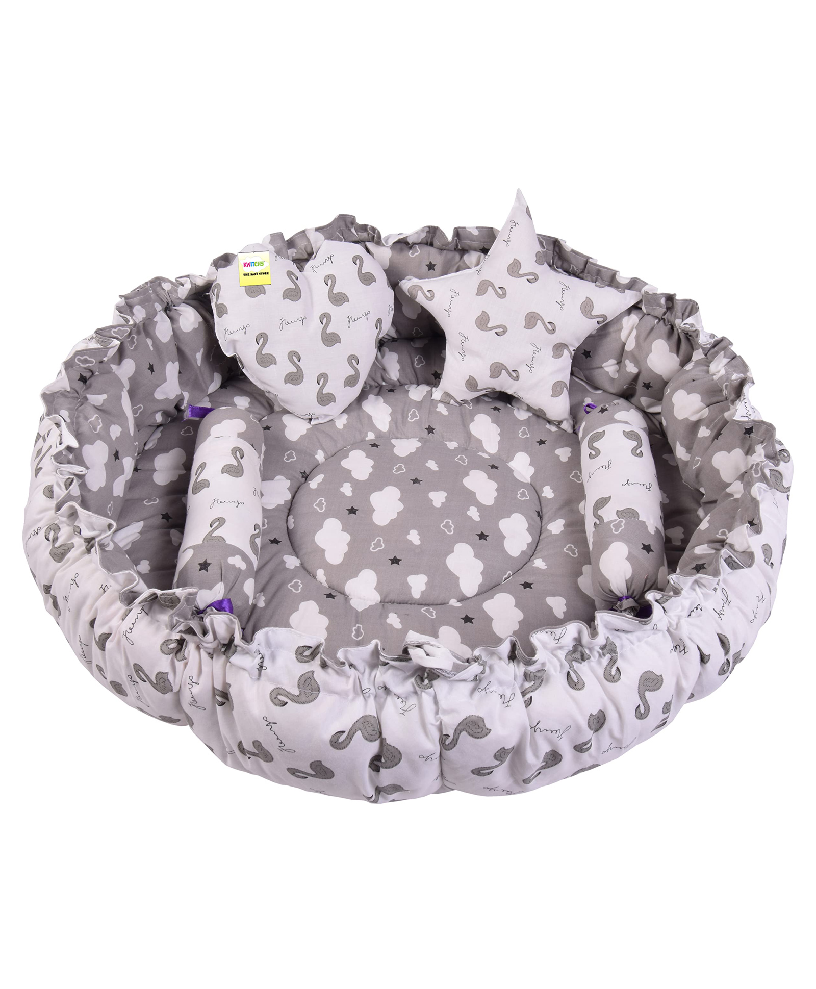 Kwitchy Baby Reversible Nest Bed Bedding Set - Grey-picture-25