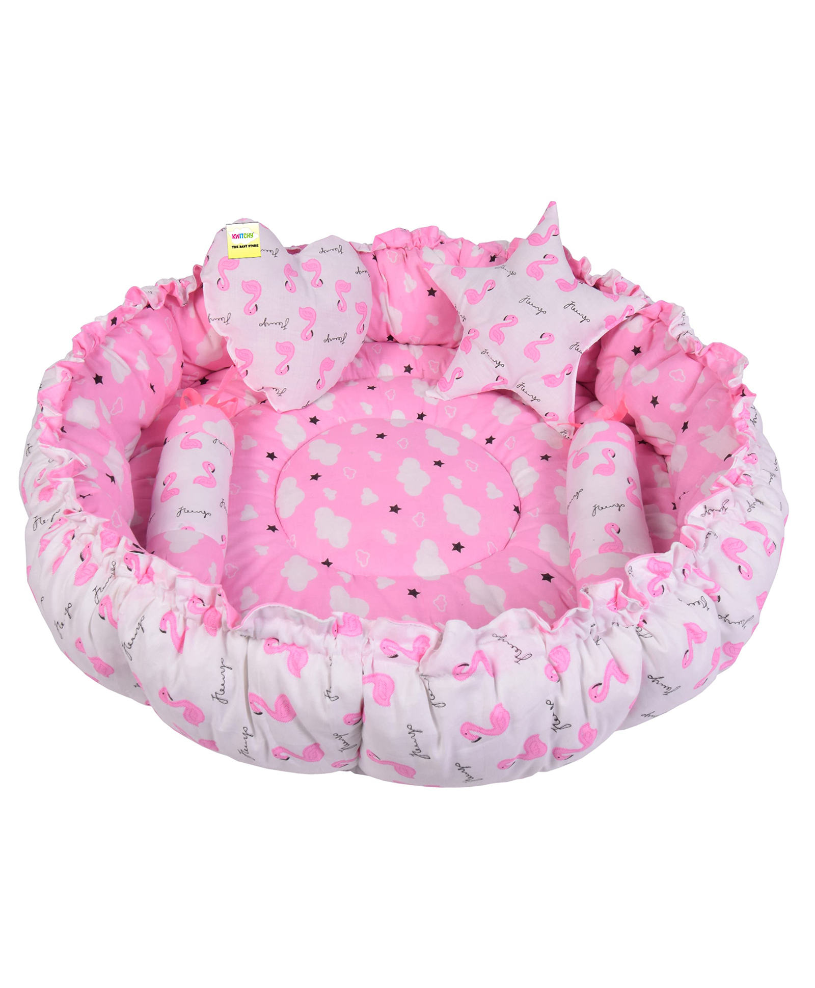 Kwitchy Baby Reversible Nest Bed Bedding Set - Pink-image-40