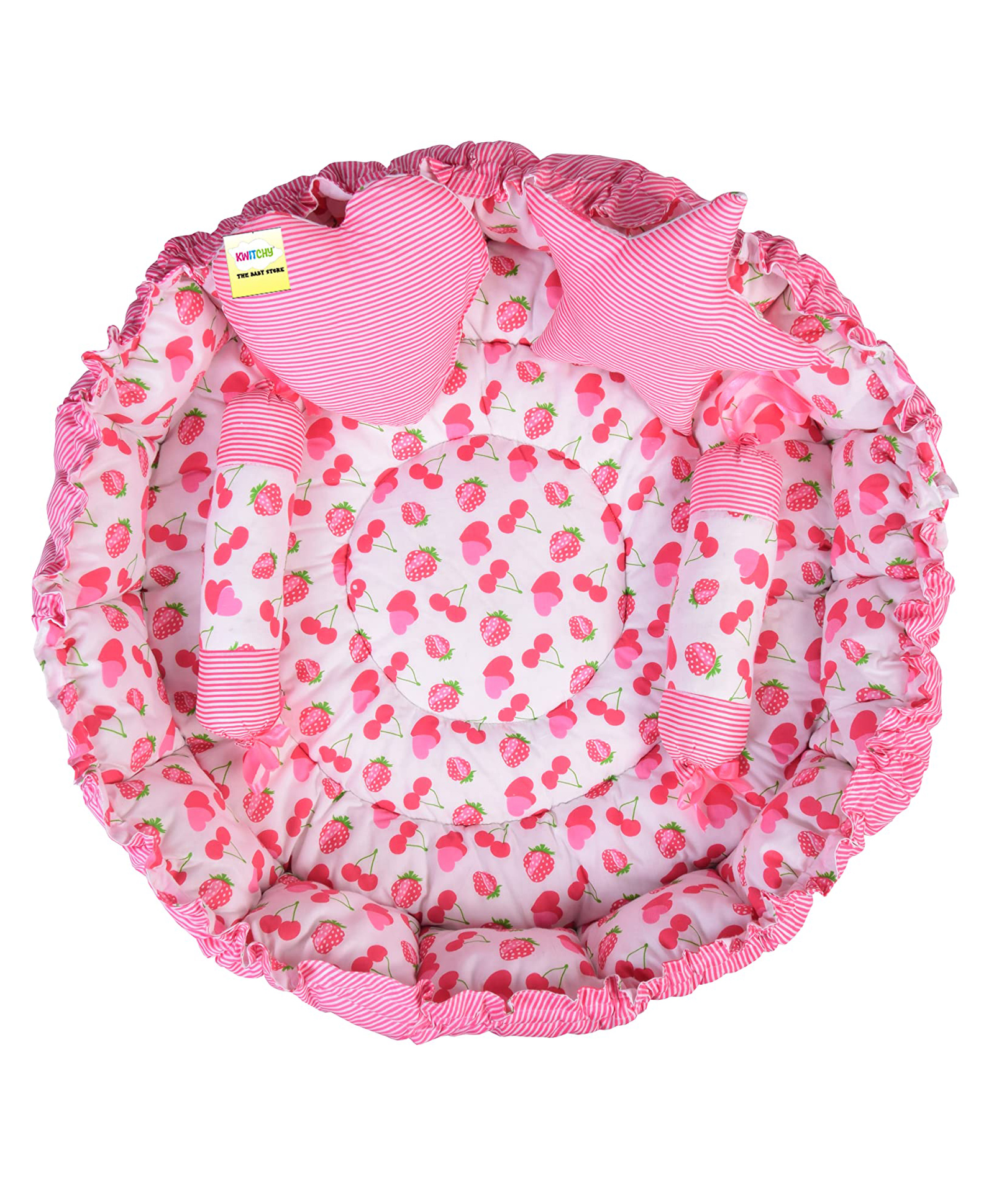 Kwitchy Baby Nest Bed Bedding Sleeping Mattress with Pillows - Pink-picture-17