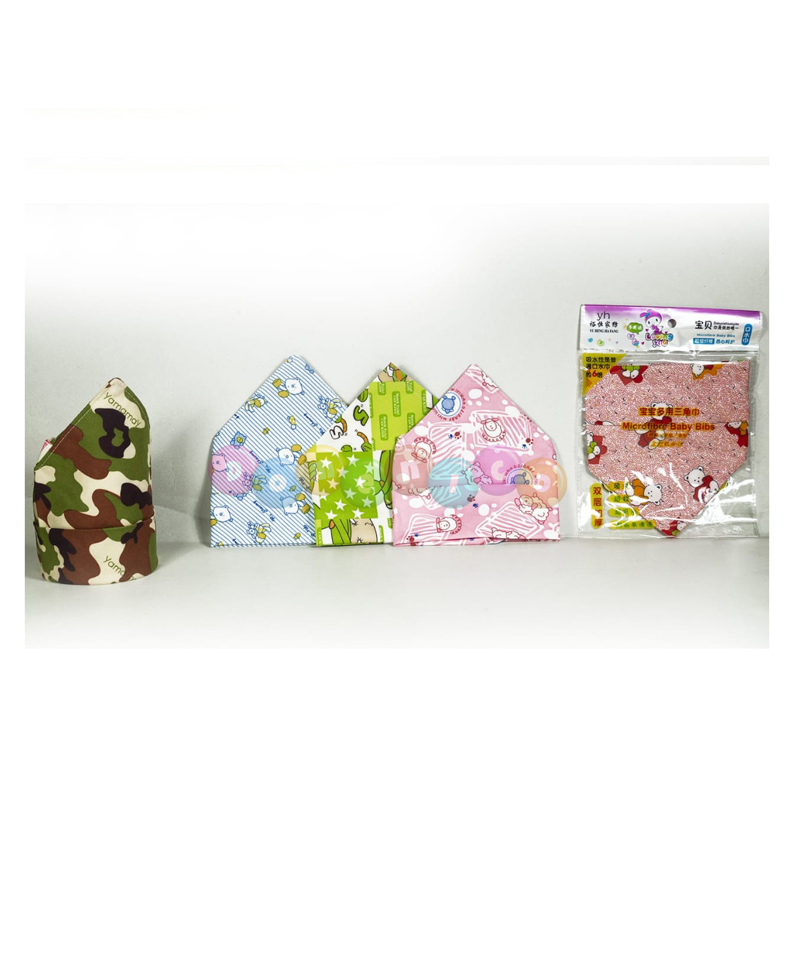 DOMENICO Colorful Bandana Drool Bibs 100% Cotton Double Layer Adjustable Pack Of 5 (Colours And Designs May Vary)-picture-5
