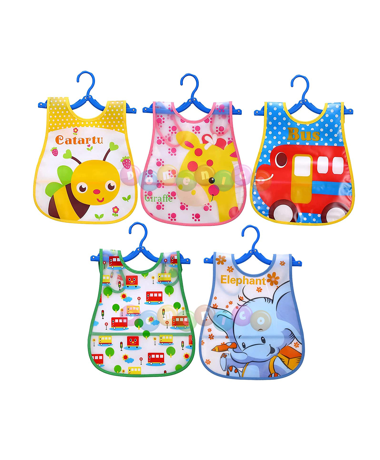 DOMENICO Sleeveless Waterproof Printed Apron Bib Pack of 5 (Color And Prints May Vary)-image-18