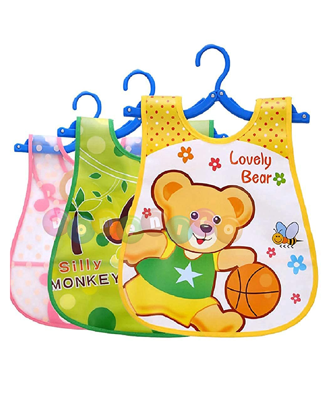 DOMENICO Sleeveless Waterproof Printed Apron Bib Pack of 3 (Color And Print May Vary)-image-34