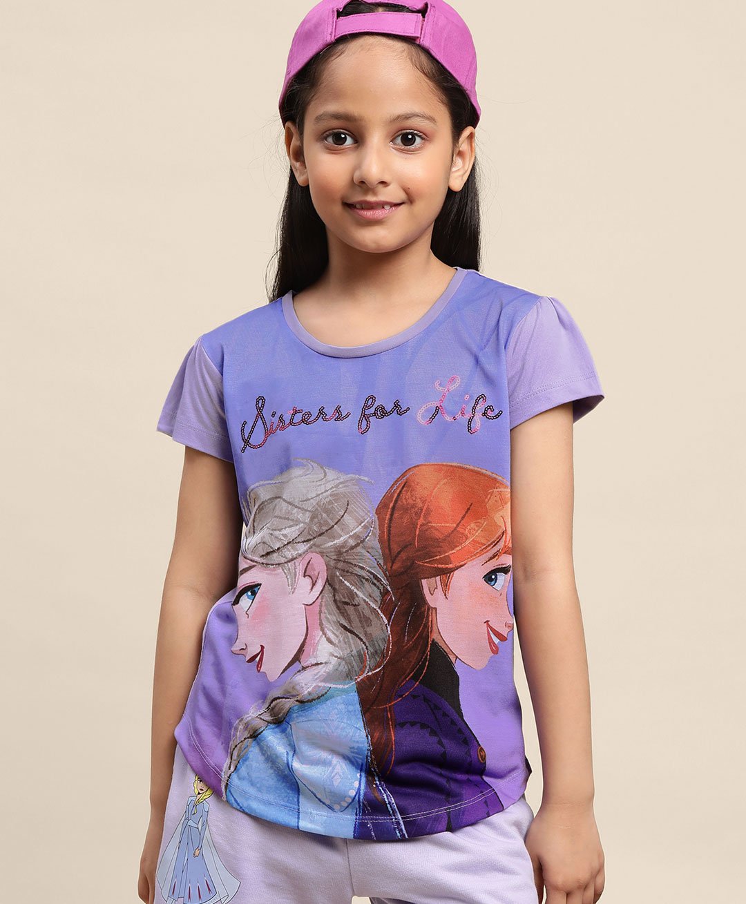 Kidsville Short Sleeves Frozen Sisters Printed Tee - Purple-image-29