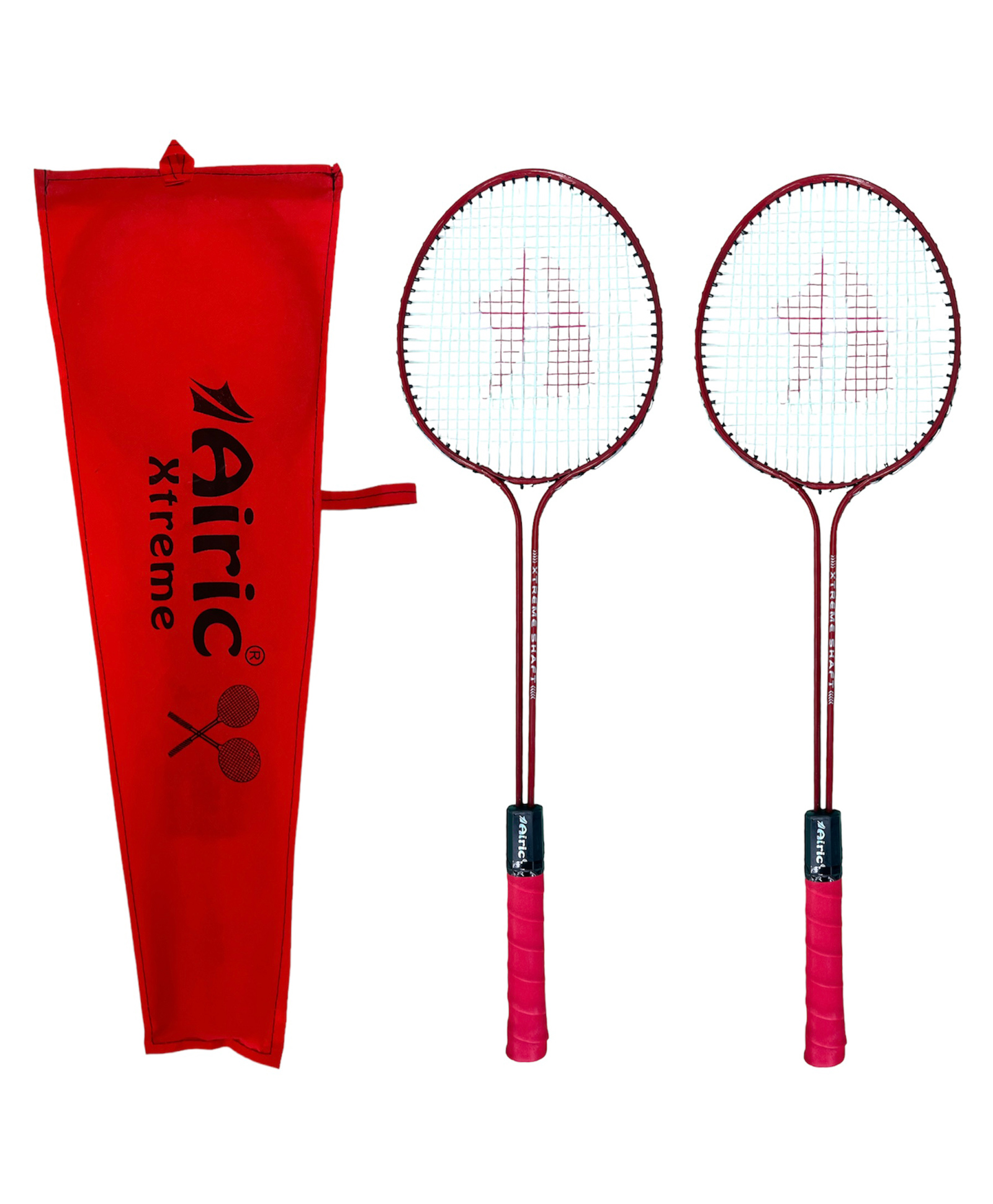 Airic Stylish Xtreme Double Shaft Set with Cover for Leisure Purpose Badminton Kit - Red-picture-20