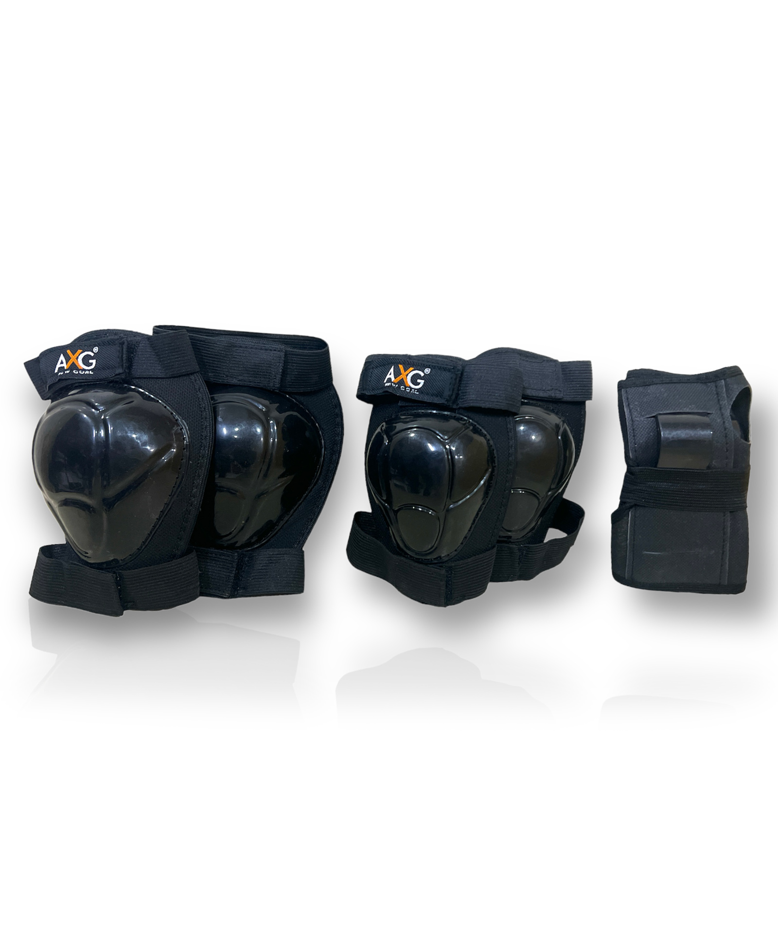 AXG NEW GOAL Unique and Stylish Mould Knee Guard Elbow guard and Gloves for Cycling Skating Guard Combo- Black-image-44