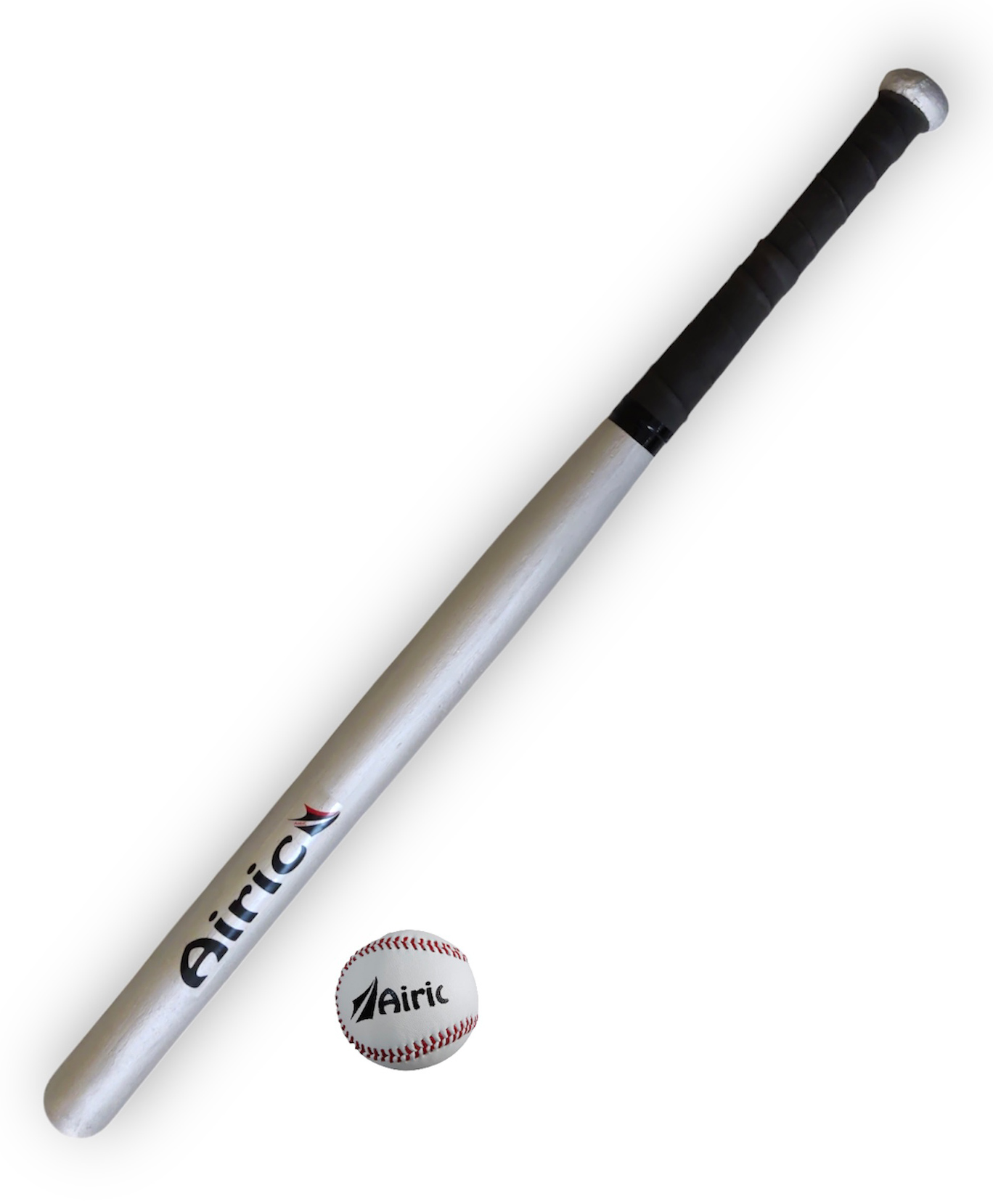 Airic Super Silver Wooden Popular Willow Bat and Ball Baseball Kit - Multicolour-image-1