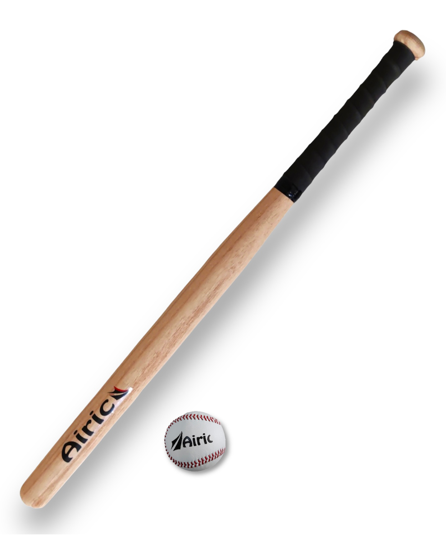 Airic Premium Quality Baseball Combo With Ball and Natural Wooden Bat Baseball Kit - Multicolour-picture-4