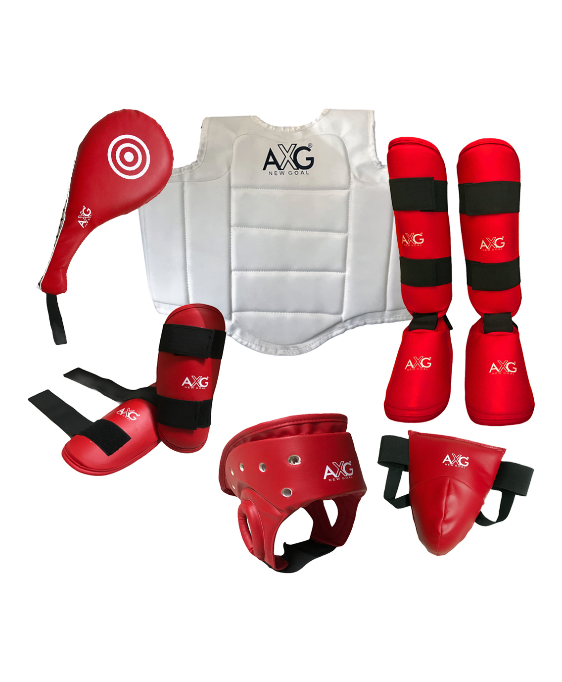 AXG NEW GOAL Premium Karate Kit 6 Items Medium Boxing Kit - Red-image-45