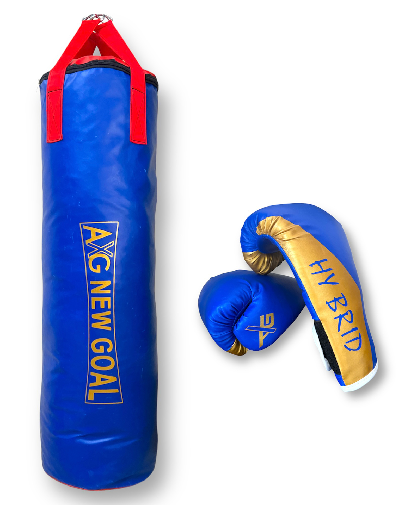 AXG NEW GOAL Durable 3 Feet Punching Bag With Solid Hybrid Gloves Boxing Kit -Blue-image-10