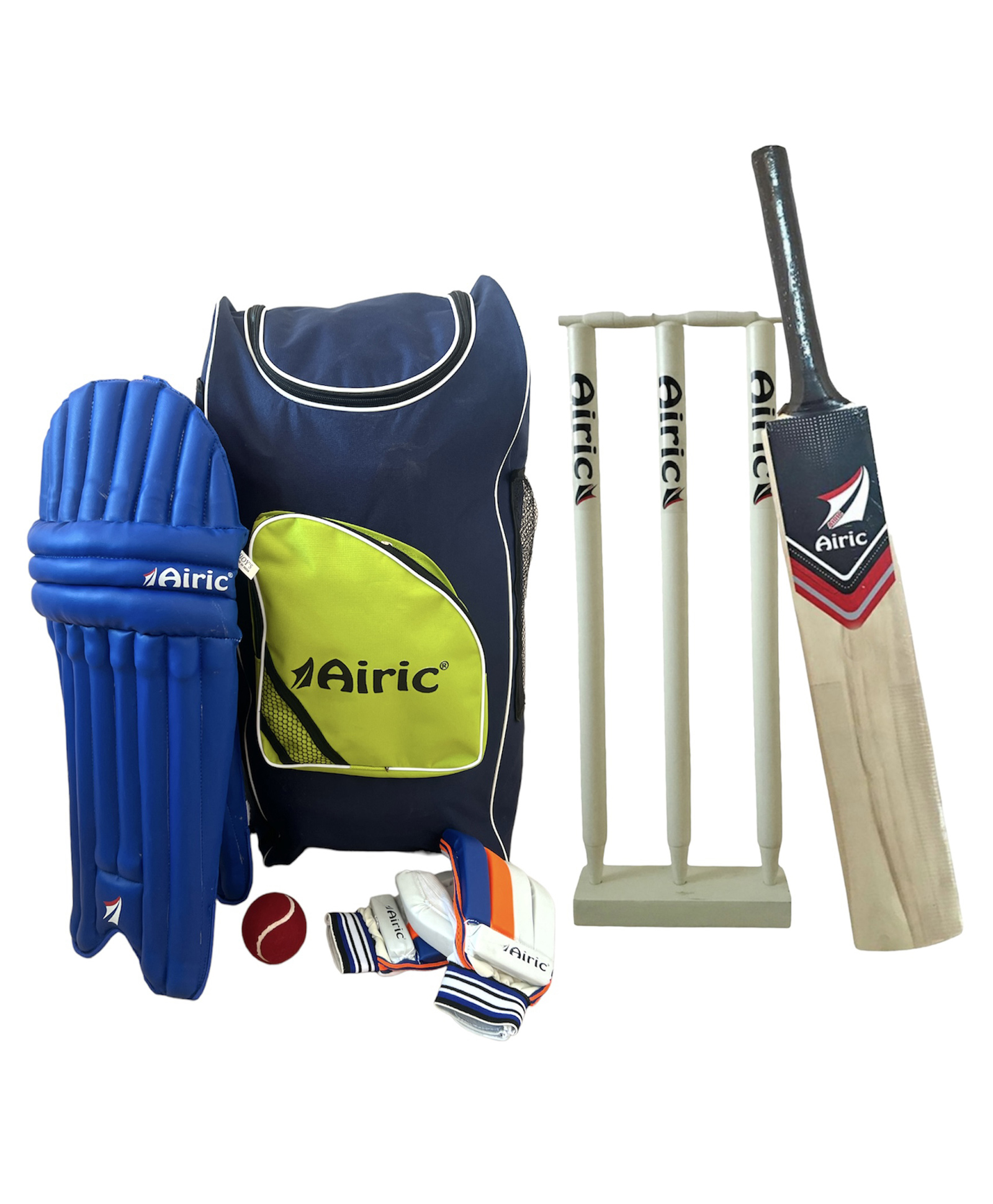 Airic Durable Dashing Popular Willow Cricket Complete Set Size Cricket Kit Size 6 -Multicolour-picture-25