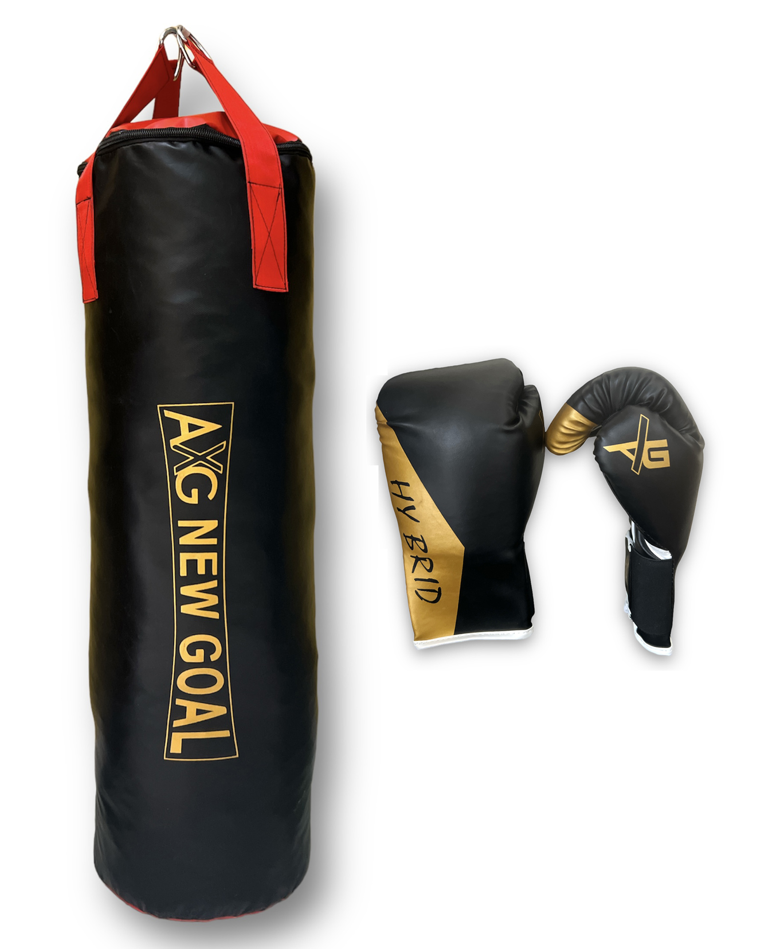 Axg New Goal Durable 3 Feet Punching Bag With Solid Hybrid Gloves Boxing Kit- Black-image-16