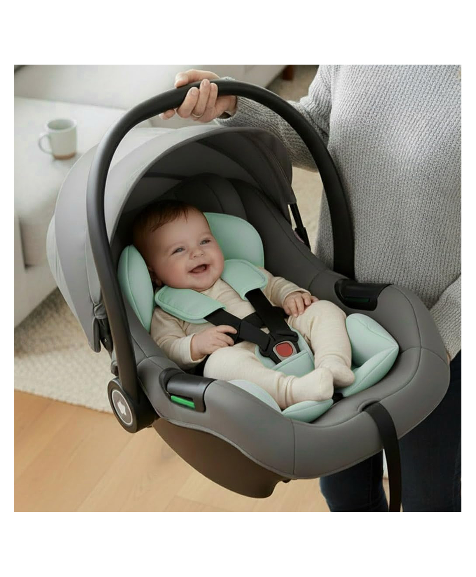 StarAndDaisy Classy & Comfortable 5 in 1 Baby Cot or Carry Seat with 3-Point Safety Belt & Convertible Design - Green