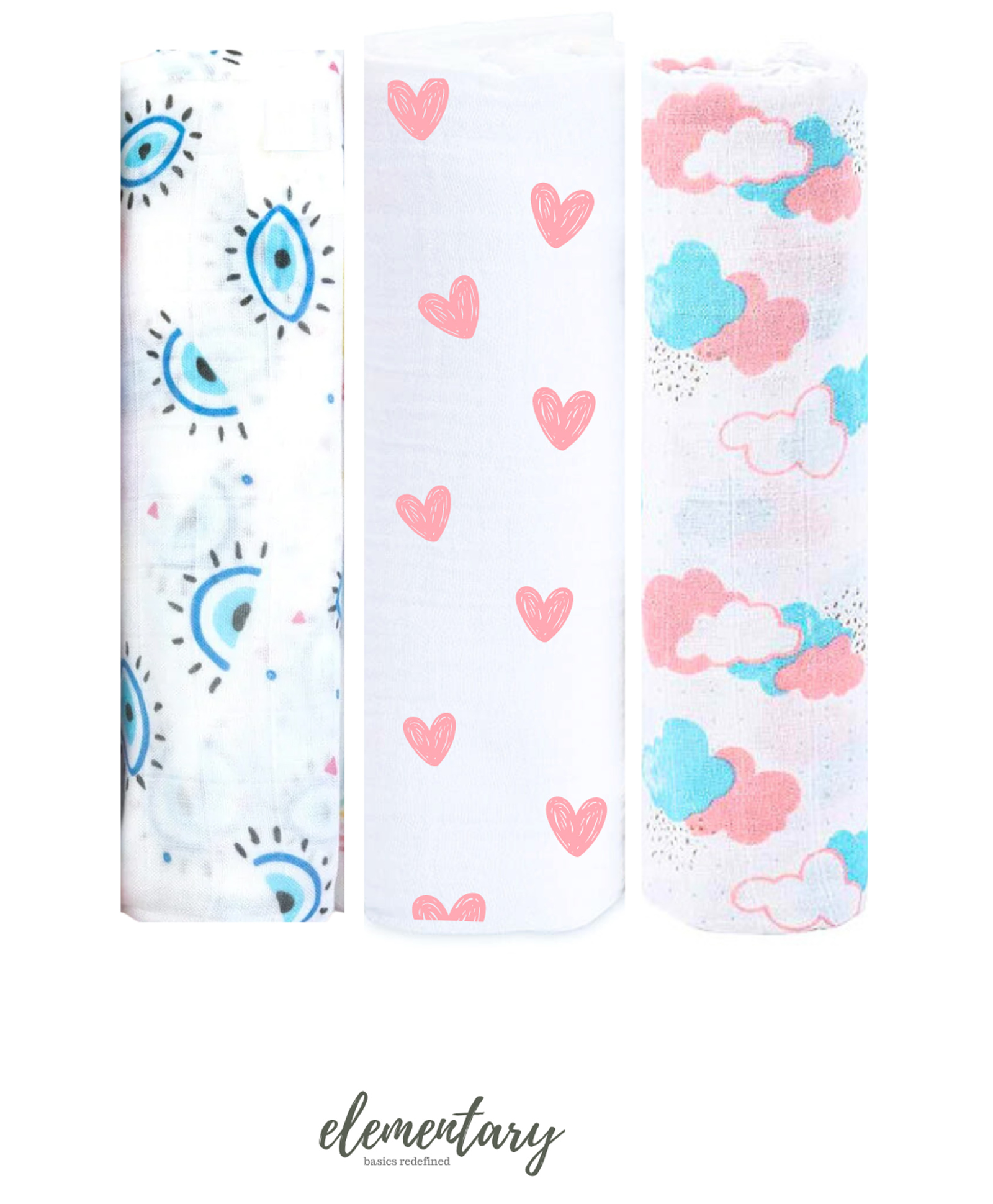 Elementary Super Soft Muslin Swaddle Set of 3 - Multicolour-image-13