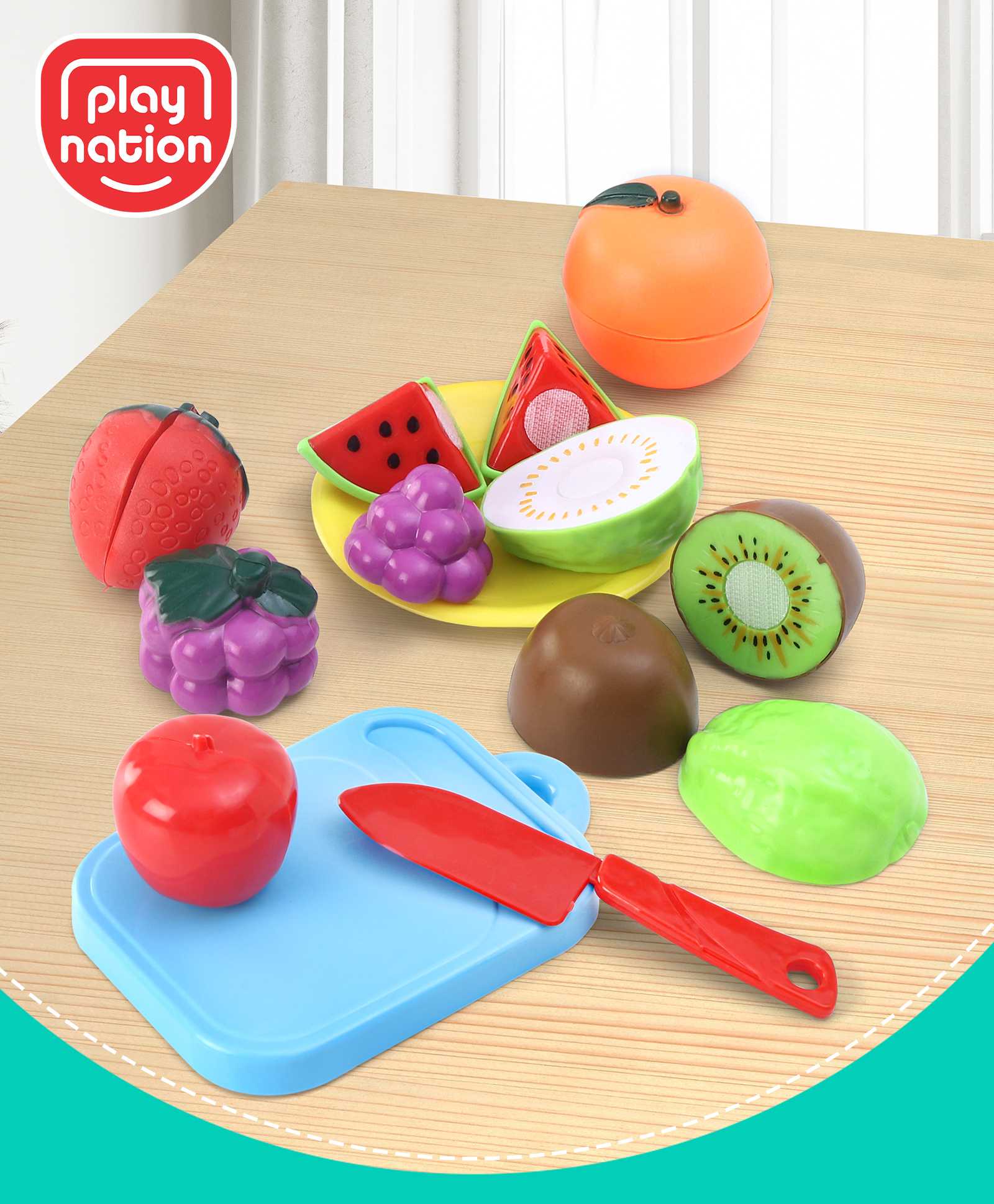play nation Playnation Fruit Cutting Play Set of 17 Pieces - Multicolor-picture-27