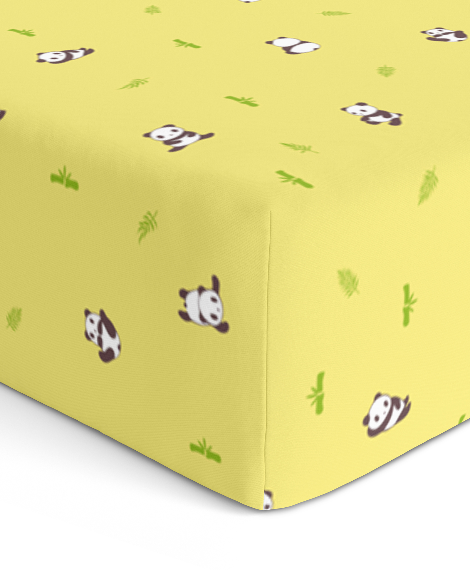 The White Cradle Pure Organic Cotton Fitted Cot Sheet for Baby Crib- Yellow Panda-image-16