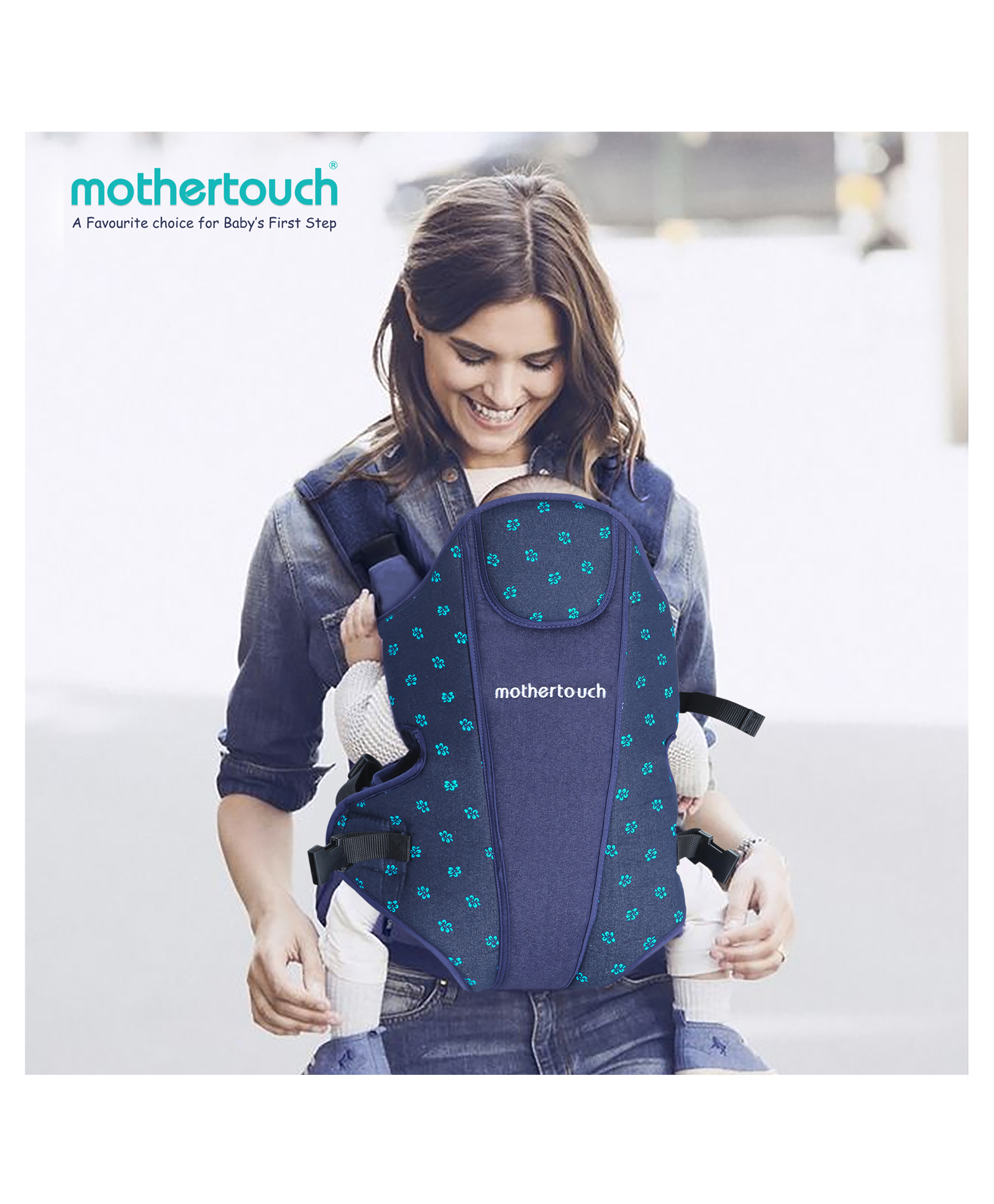 Mothertouch Jumbo Denim Baby Carrier - Green-image-48