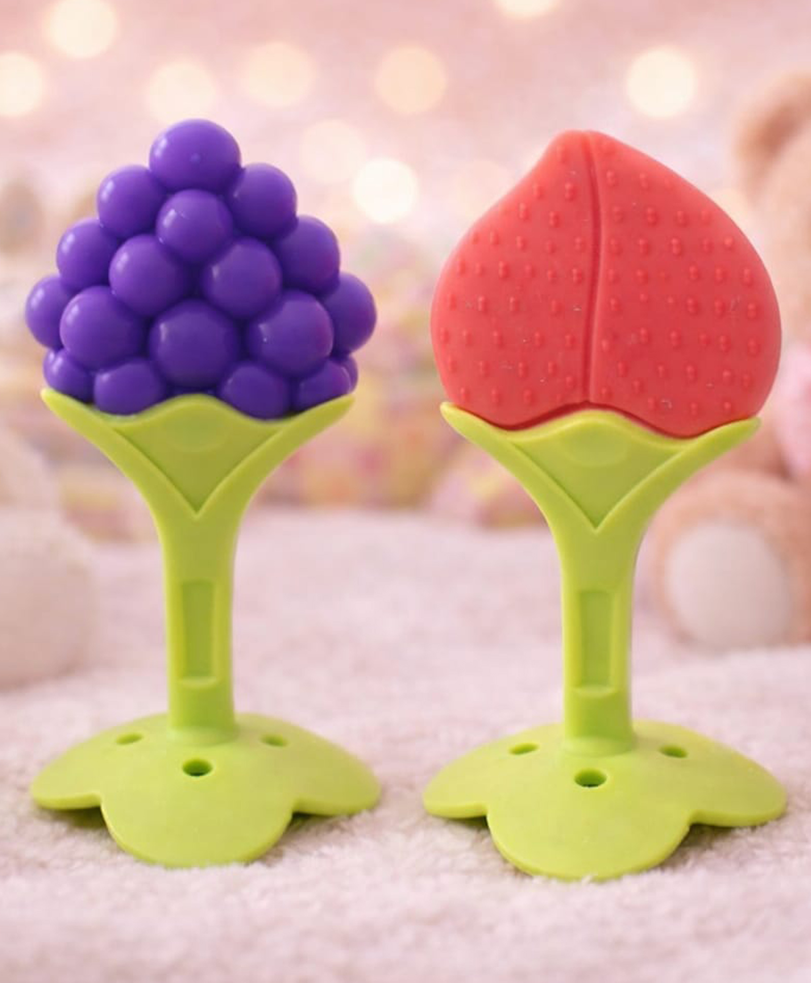 Kritiu Fruit Shaped Silicone Stand Teether  Pack Of 2 - Multicolor-picture-19