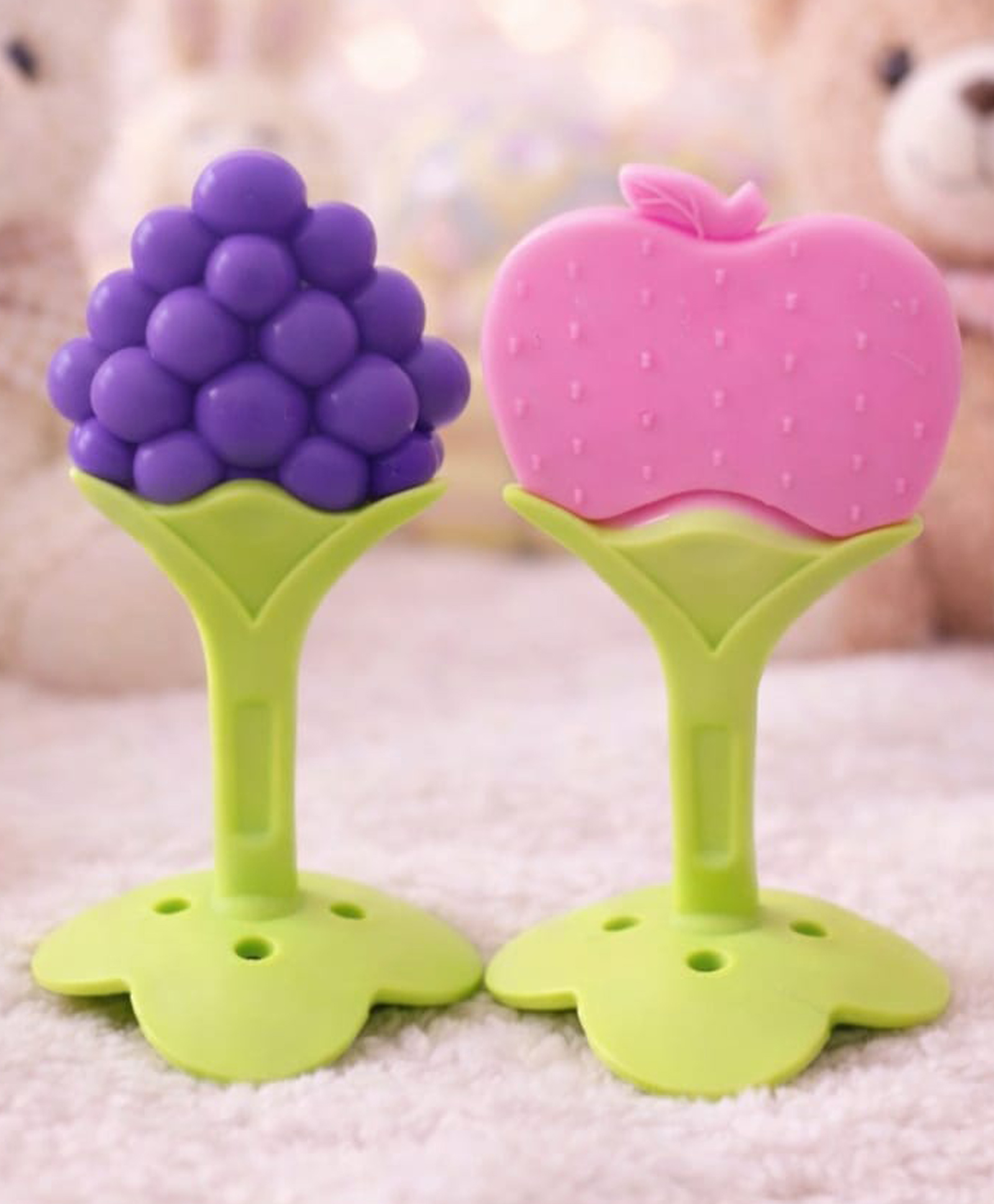 Kritiu Fruit Shaped Silicone Stand Teether  Pack Of 2 - Multicolor-picture-35