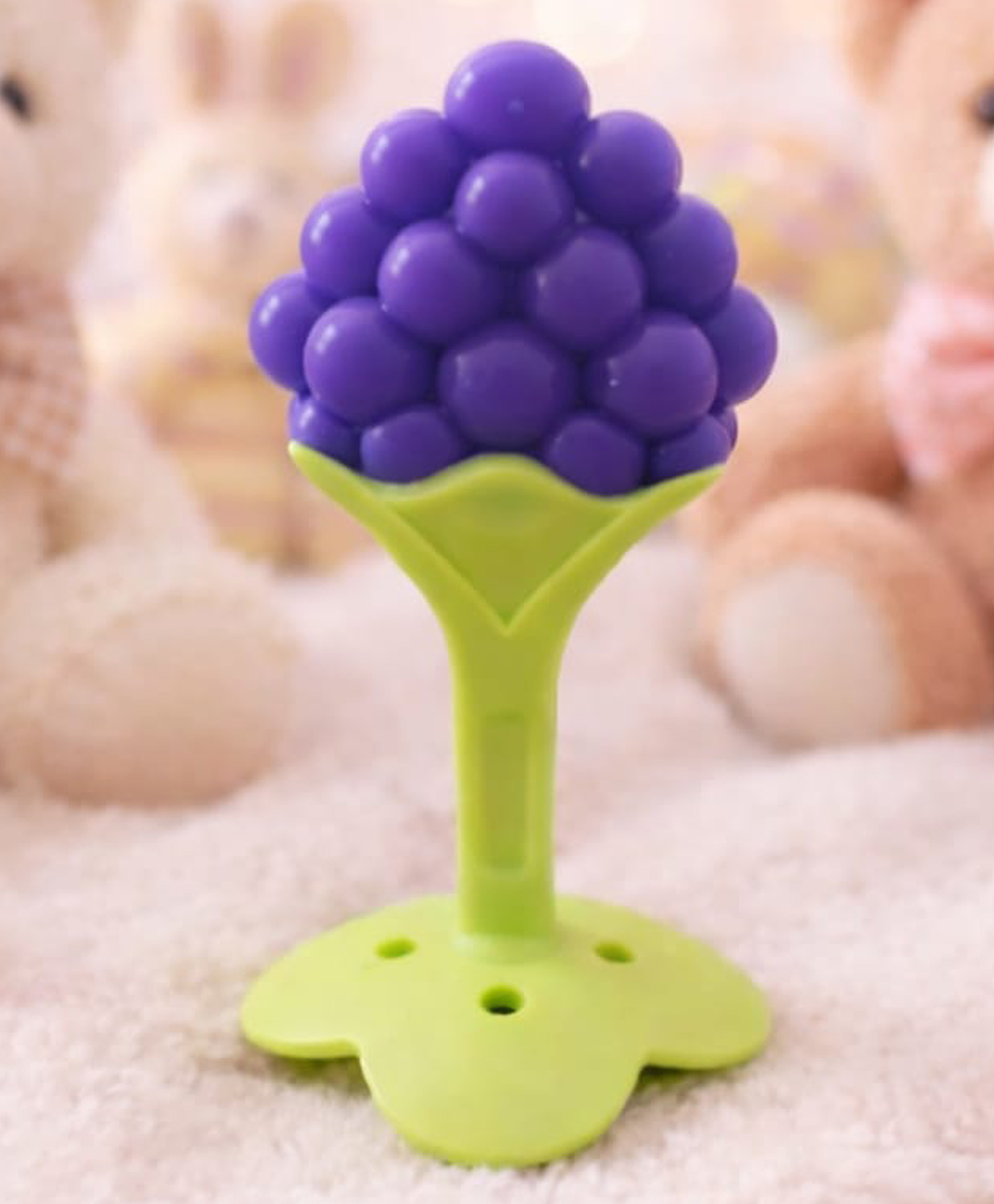 Kritiu Fruit Shaped Silicone Stand Teether - Purple-image-34