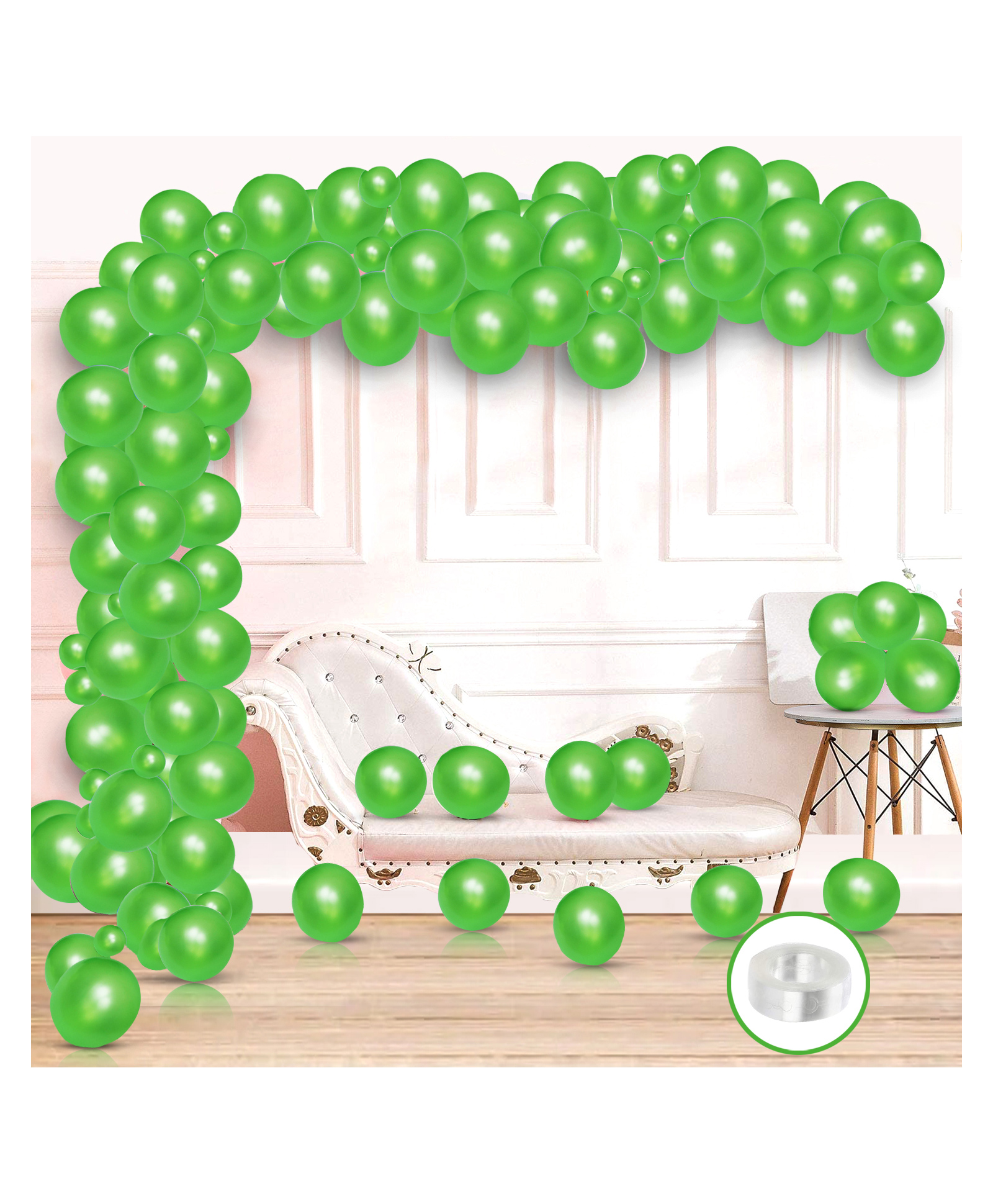 Zyozi Mettalic Balloon Garland Arch Kit 10 inch Party Balloons for Boys Girls Birthday Green - Pack of 51-picture-38