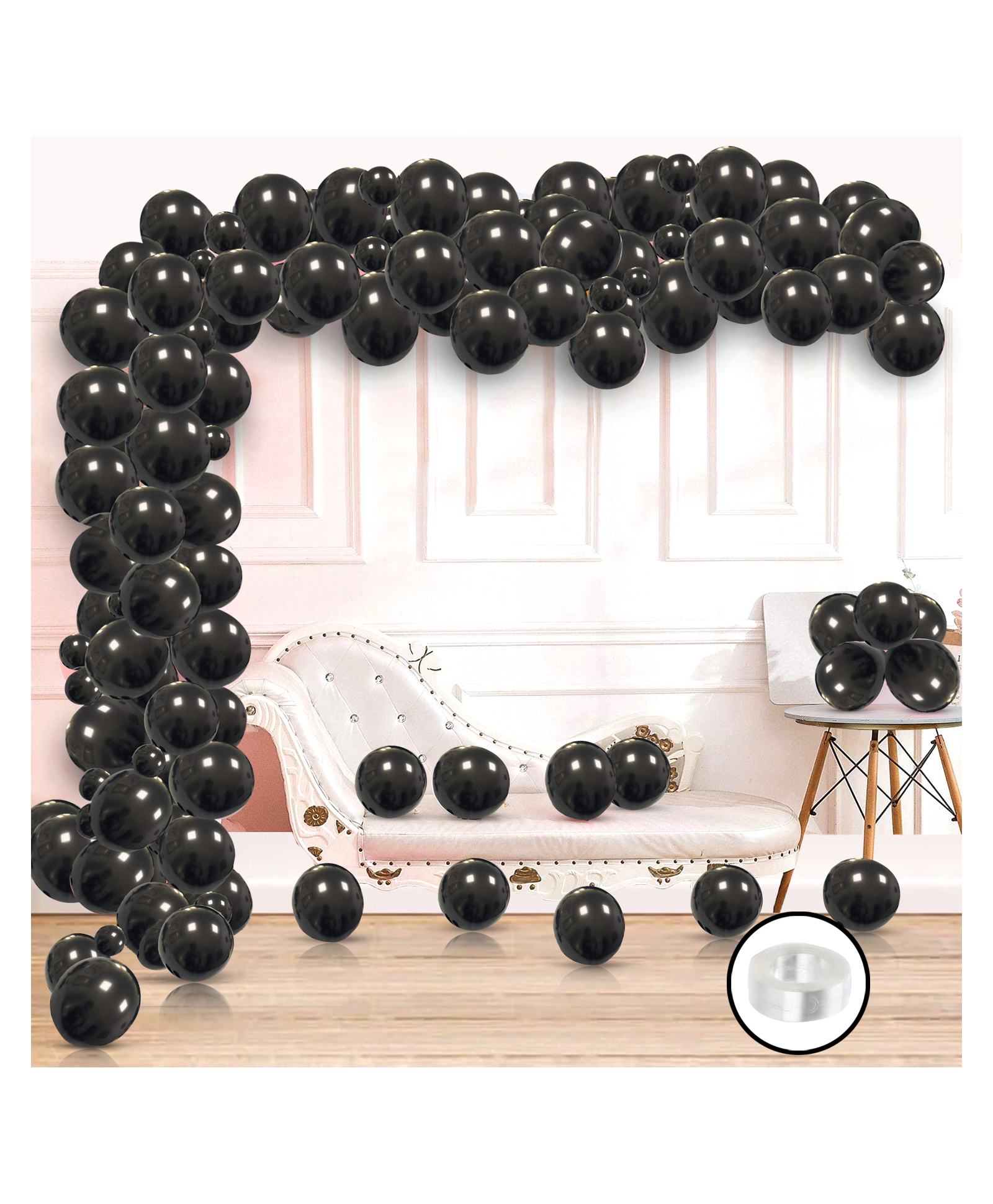 Zyozi Mettalic Balloon Garland Arch Kit 10 inch Party Balloons for Boys Girls Birthday Black - Pack of 51-picture-42