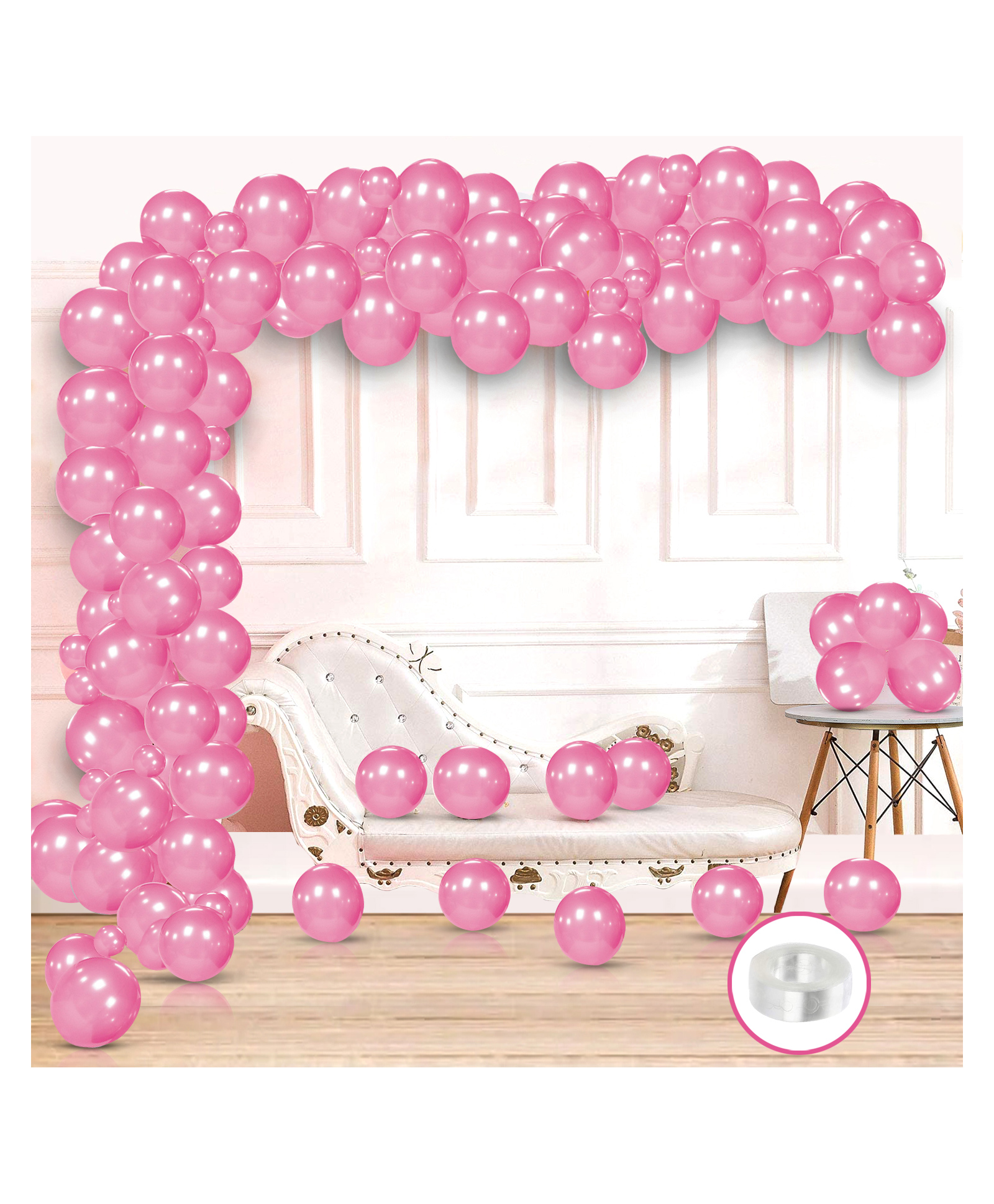 Zyozi Mettalic Balloon Garland Arch Kit 10 inch Party Balloons for Boys Girls Birthday Pink - Pack of 51-picture-46