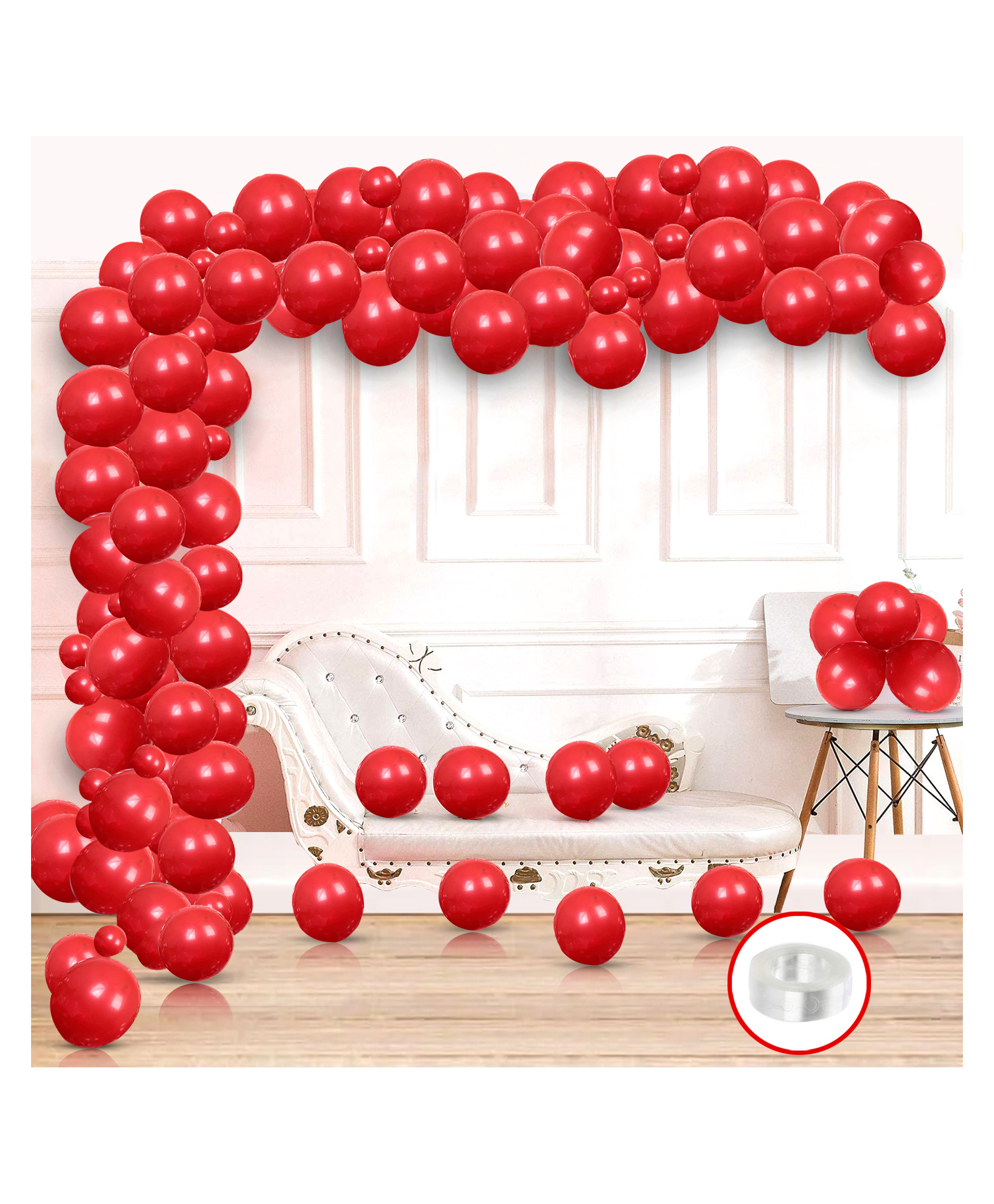 Zyozi Mettalic Balloon Garland Arch Kit 10 inch Party Balloons for Boys Girls Birthday Red - Pack of 51-picture-45