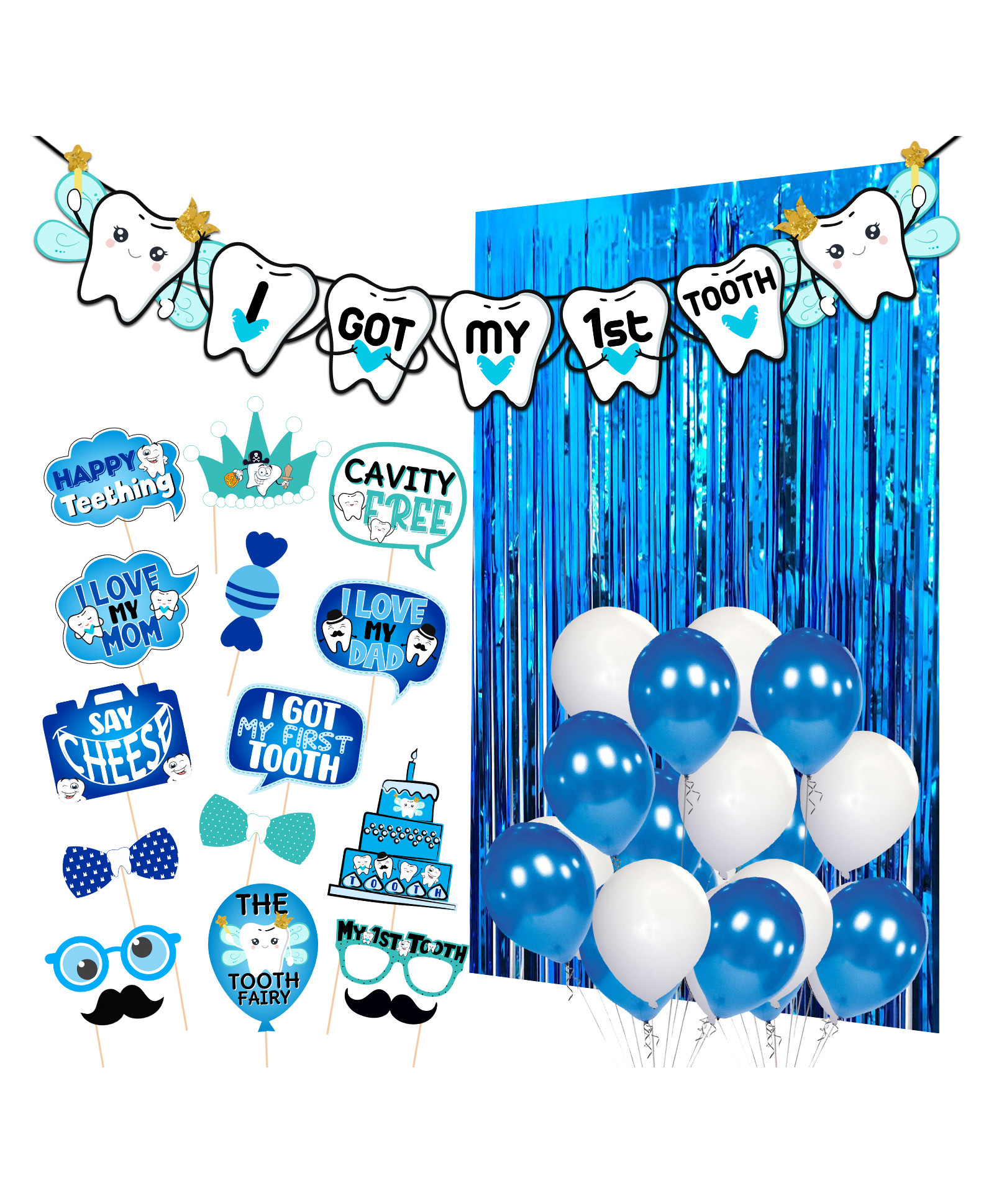 Zyozi Got My First Tooth Decoration First Tooth Decoration Items Blue - Pack of 43-image-39