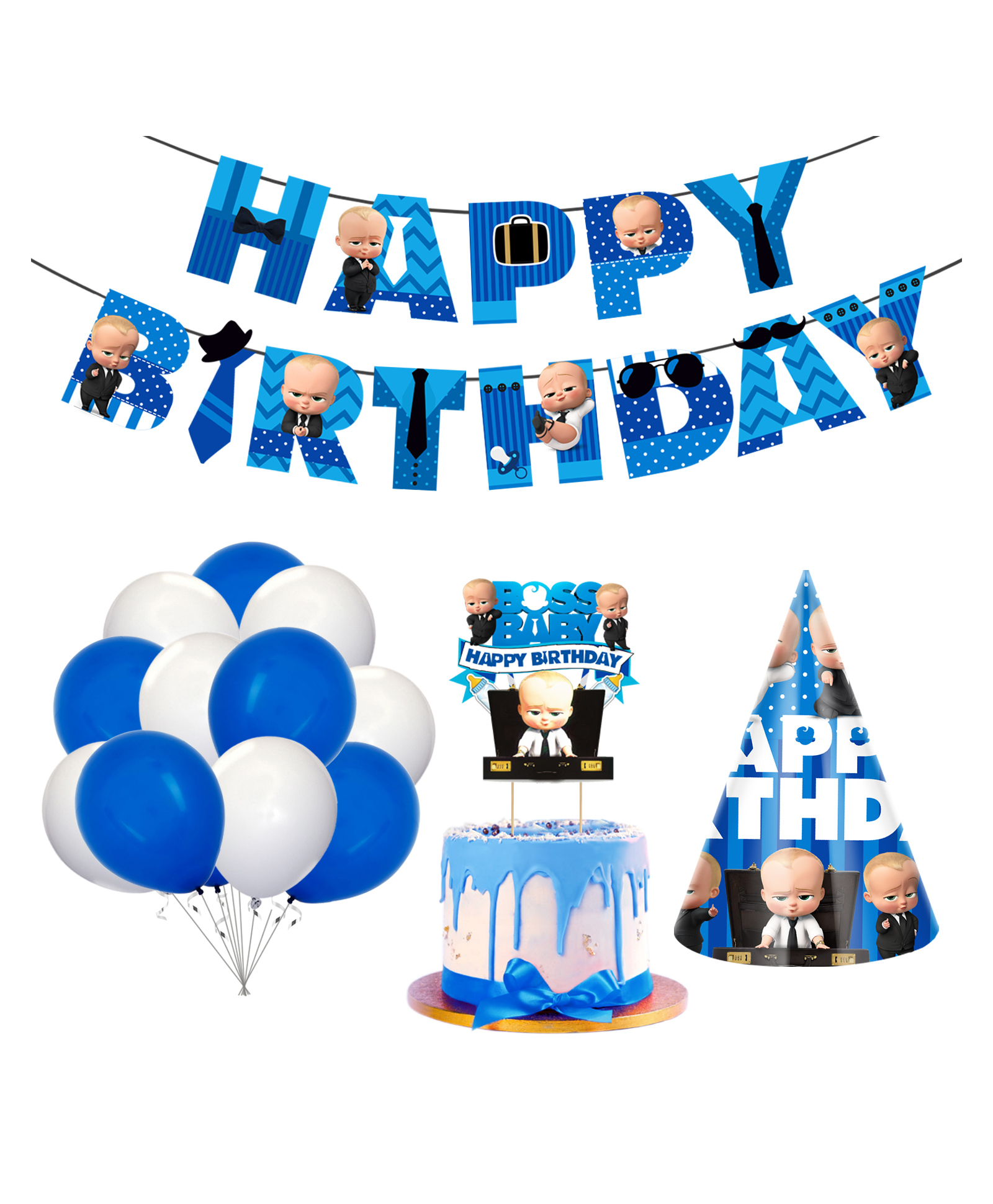 Zyozi Baby Boss Party Supplies Blue - Pack of 28-image-29