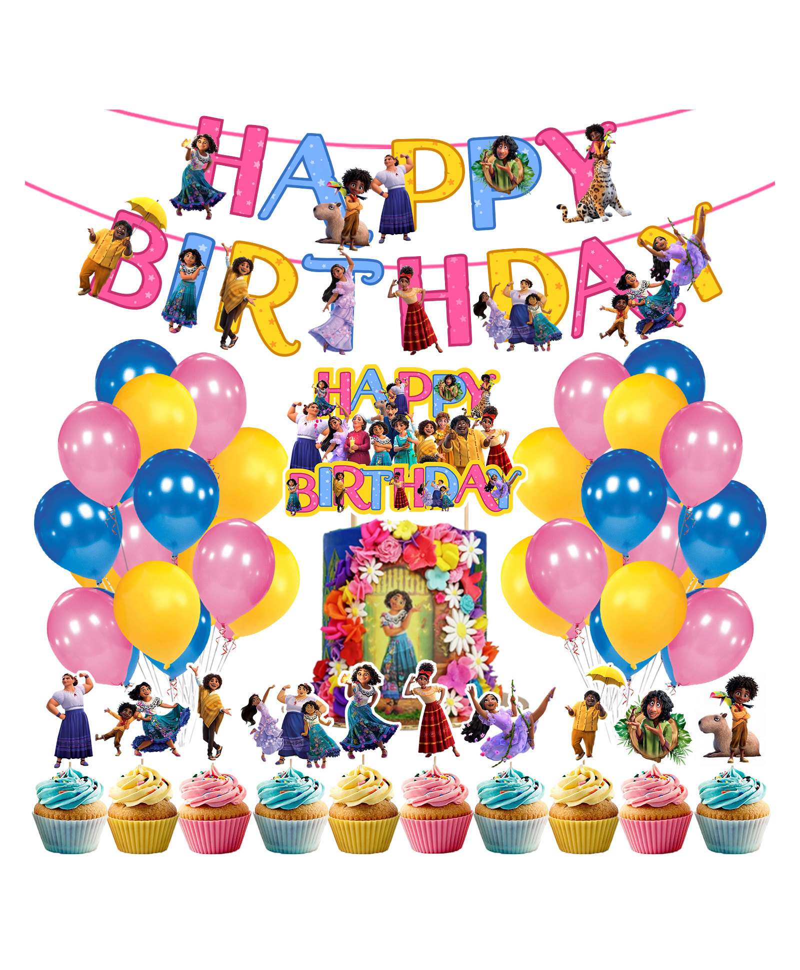 Zyozi Encanto Party Decorations Birthday Party Supplies MultiColour - Pack of 37-image-38