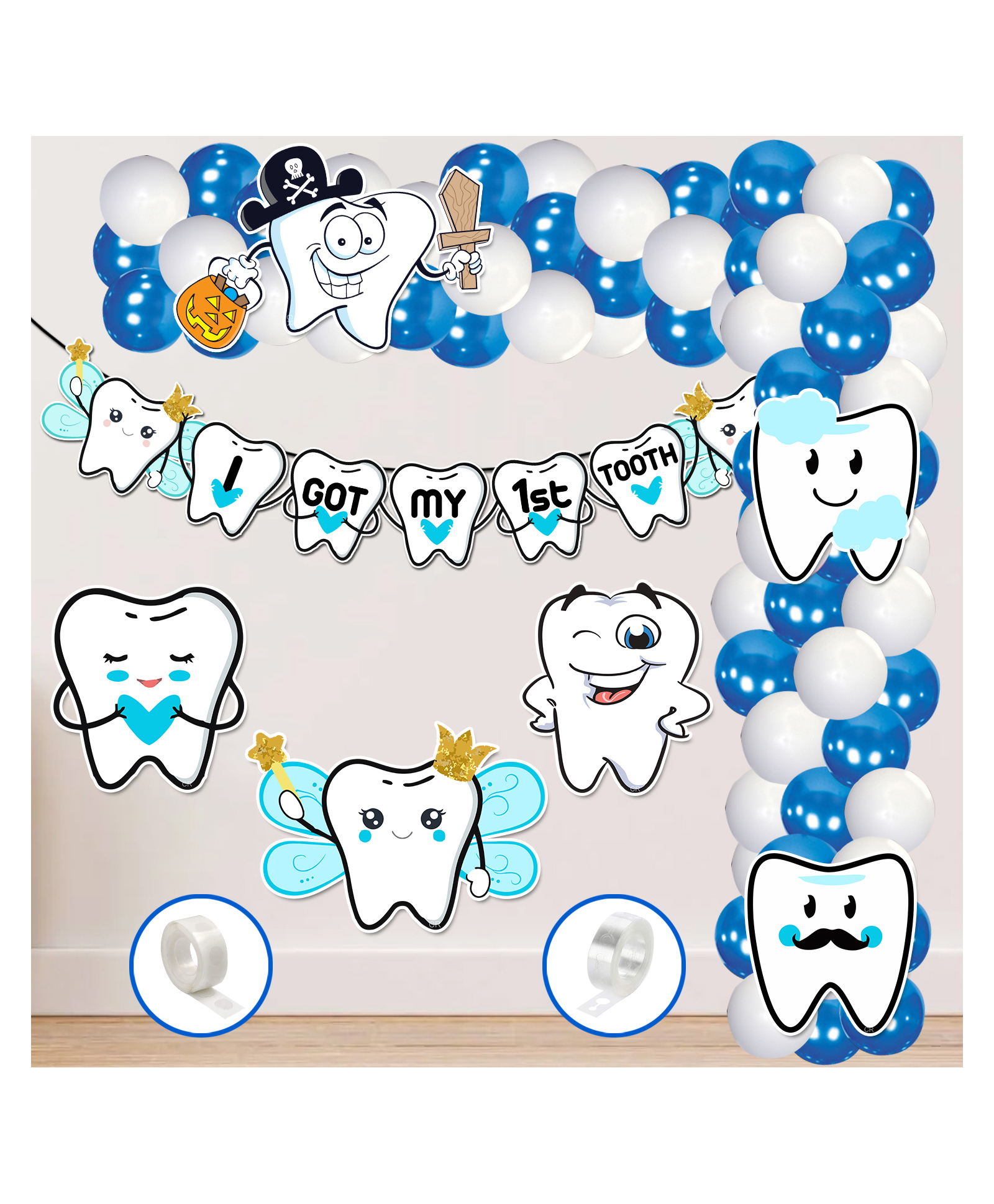 Zyozi I Got My First Tooth Decoration Kit Blue - Pack of 59-picture-43