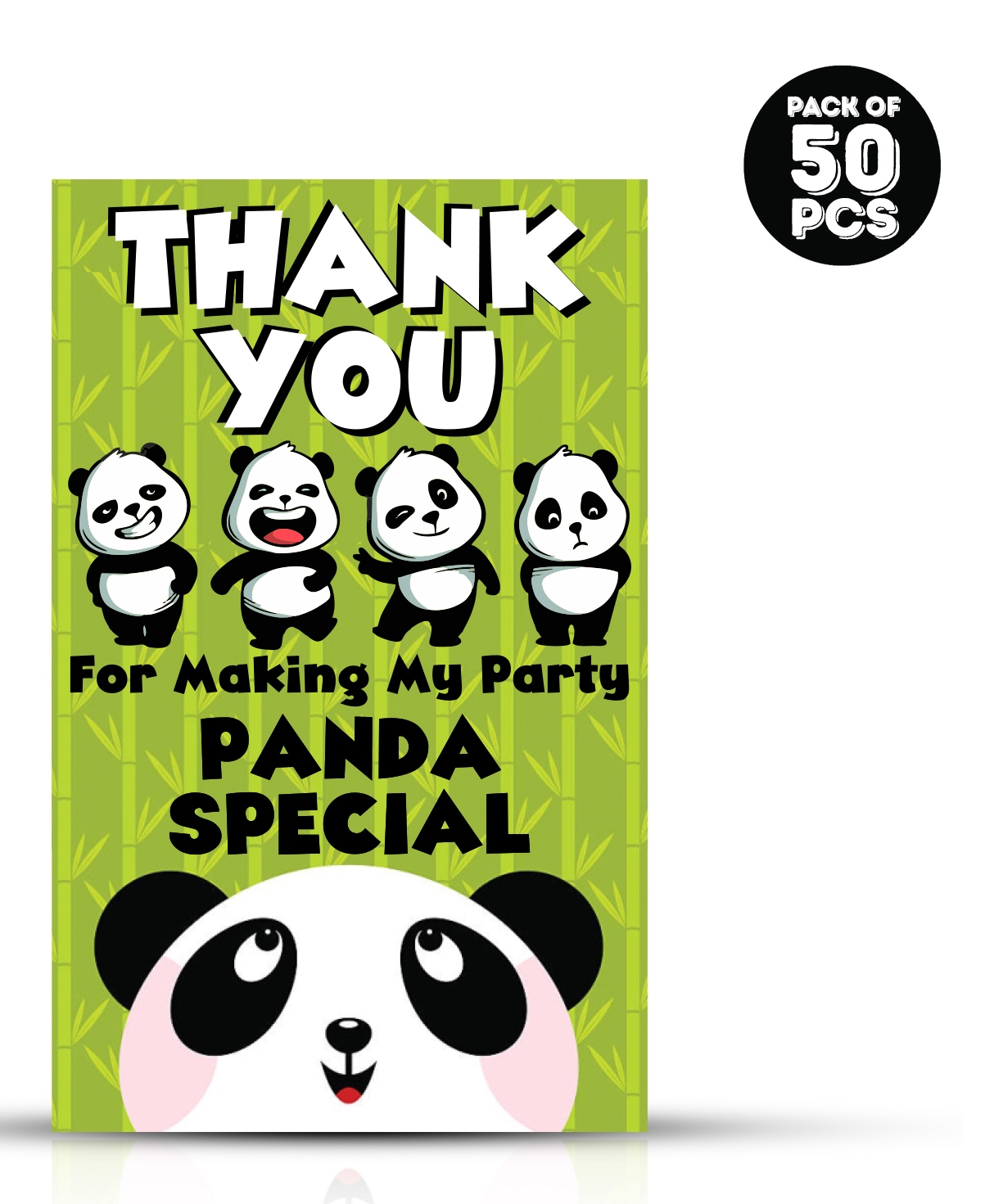 Zyozi Panda theme Thank You for Making Party Panda Special Tags for Birthday Green - Pack of 50